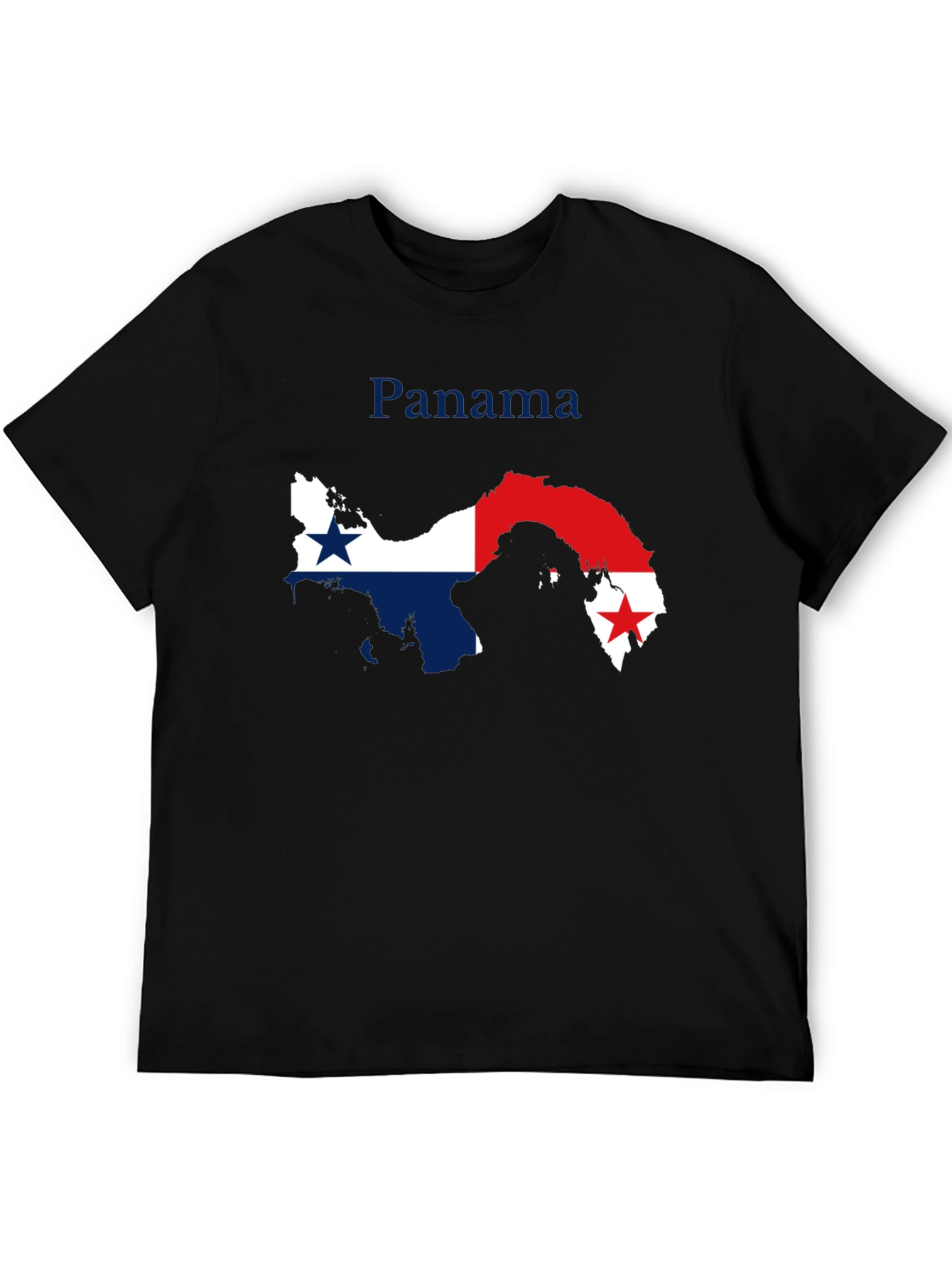 Panama Flag Map T-Shirt - Black Crew Neck Tee