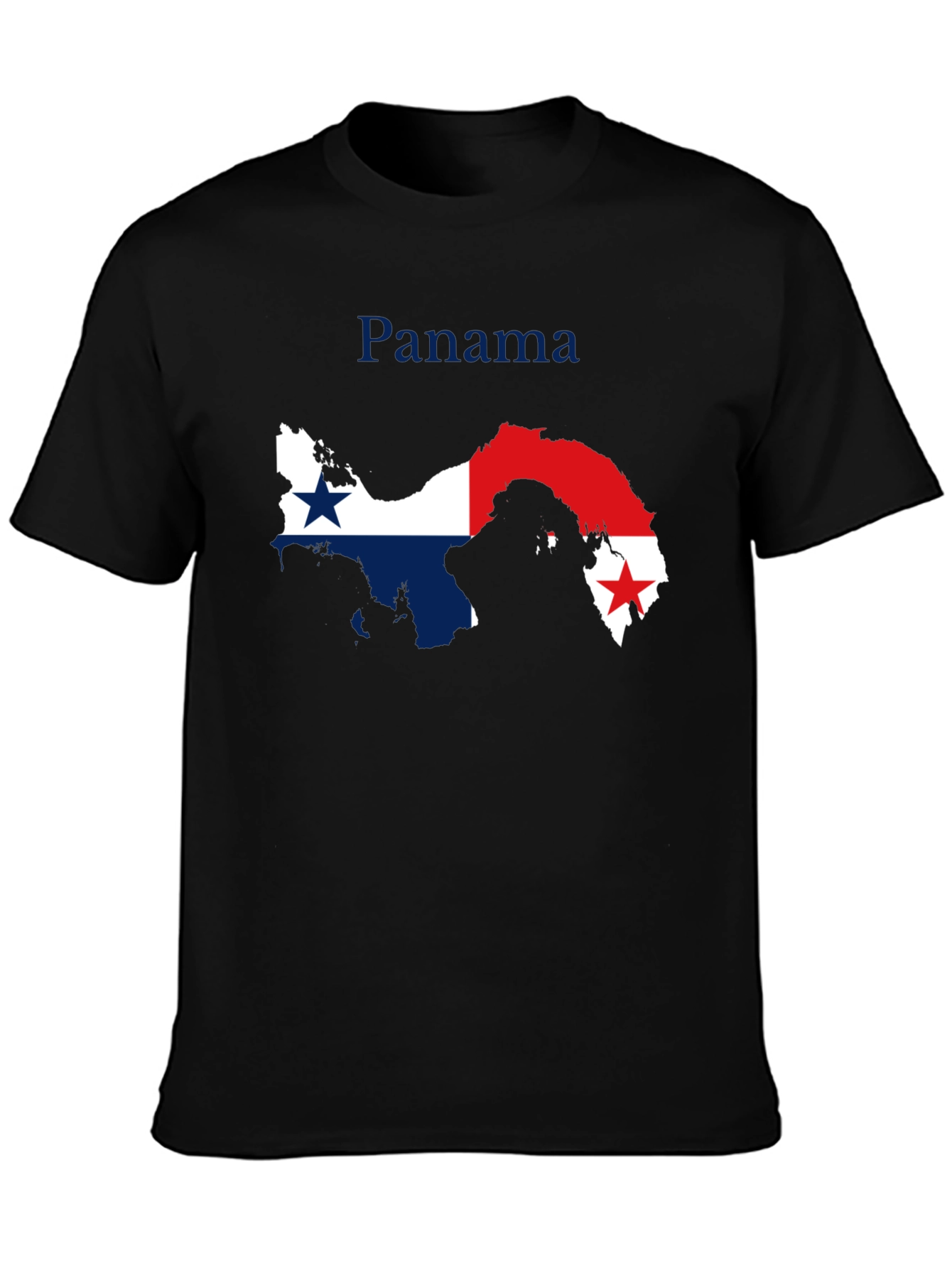 Panama Flag Map T-Shirt - Black Crew Neck Tee