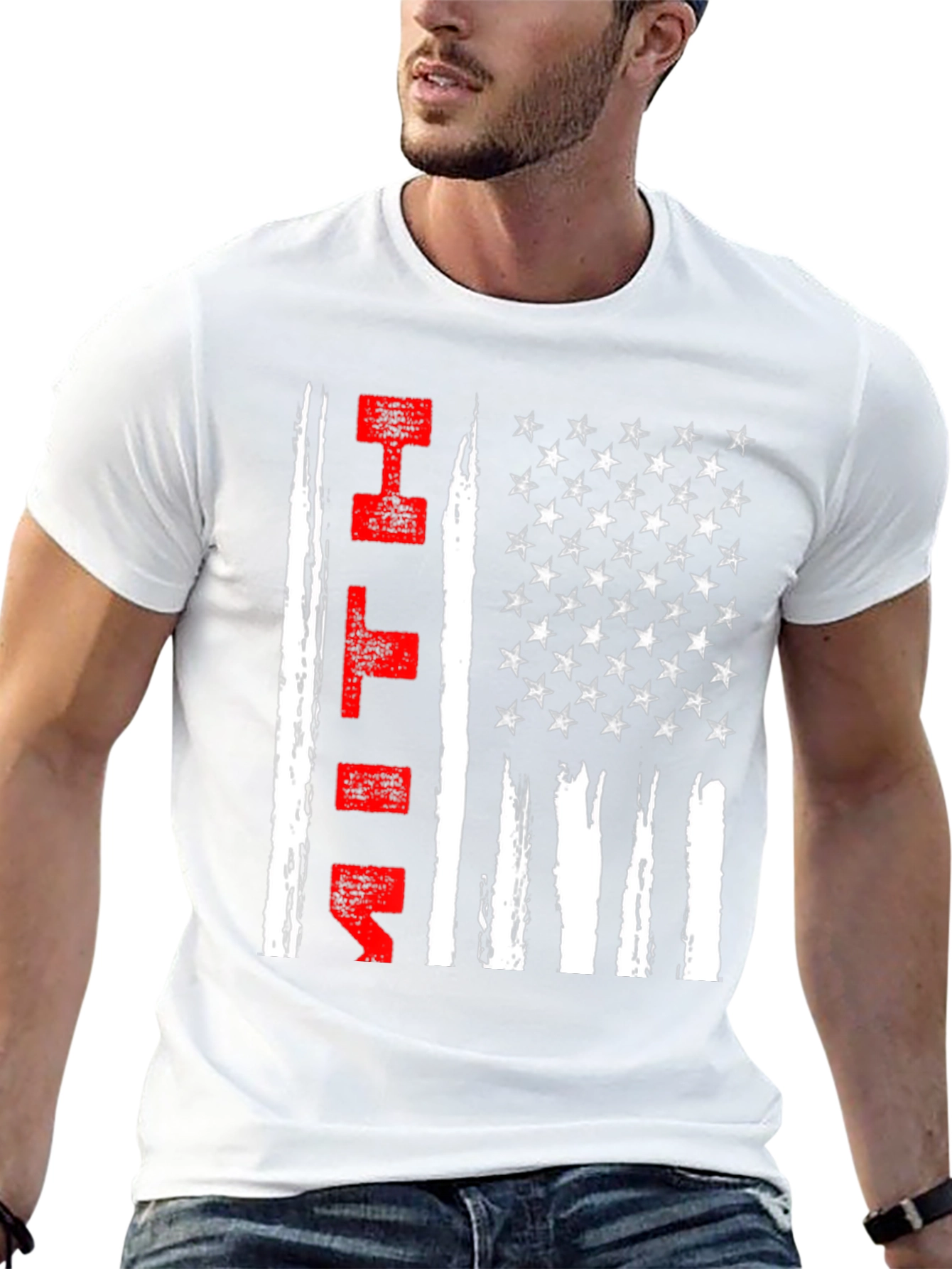 USA Flag Patriotic Fitness T-Shirt