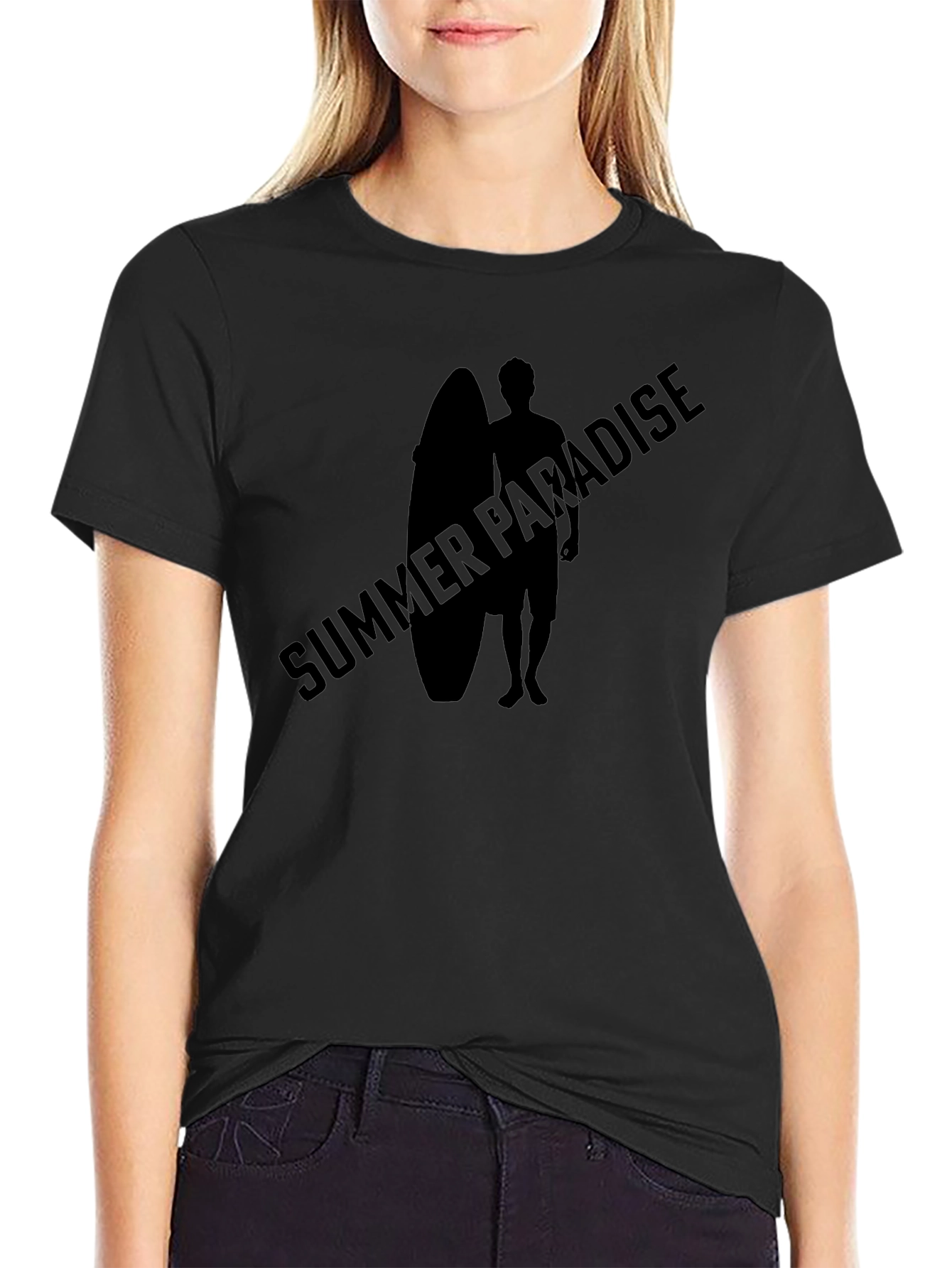 Summer Paradise Graphic Tee - Black