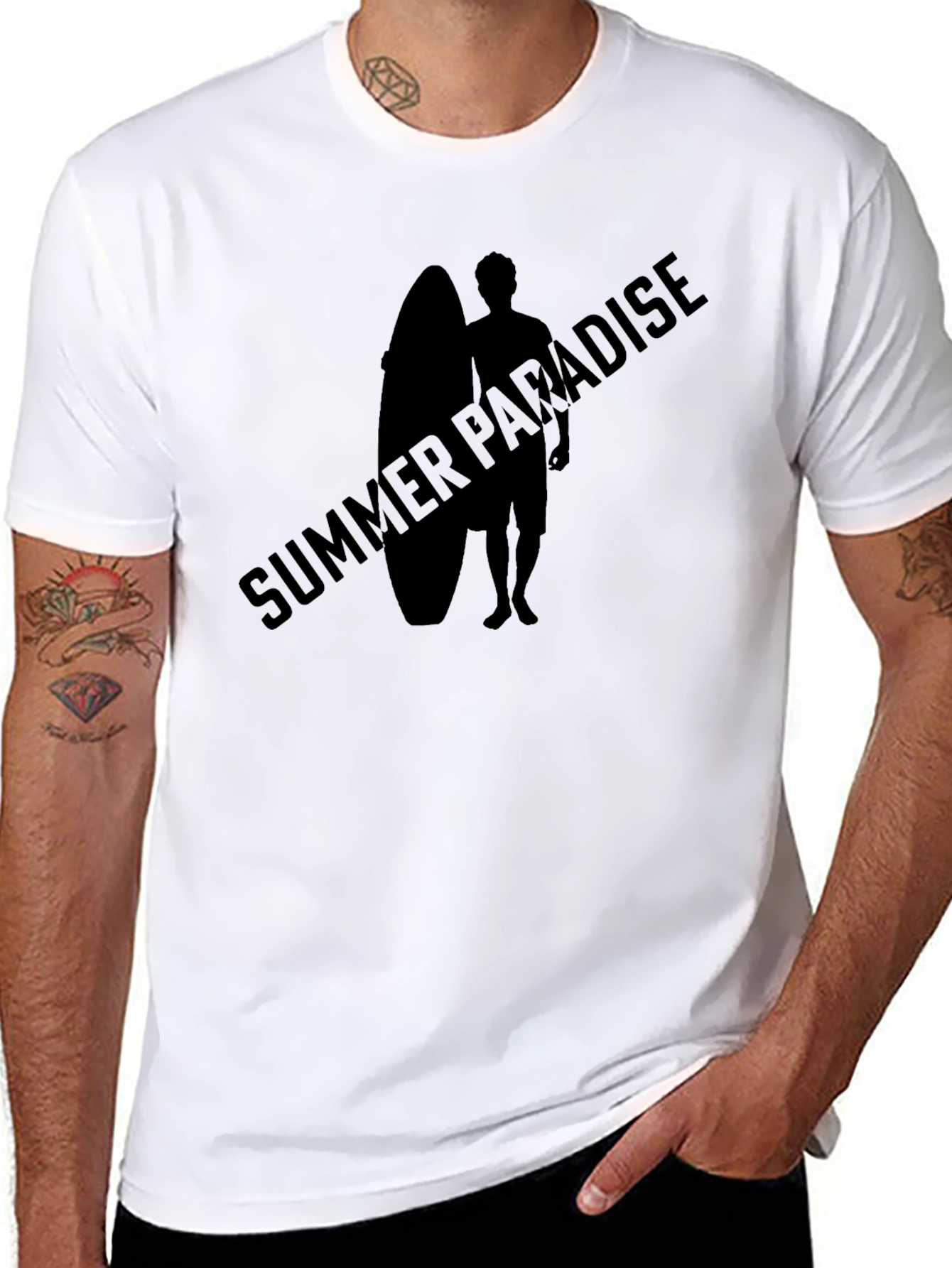 Summer Paradise Graphic Tee - Black
