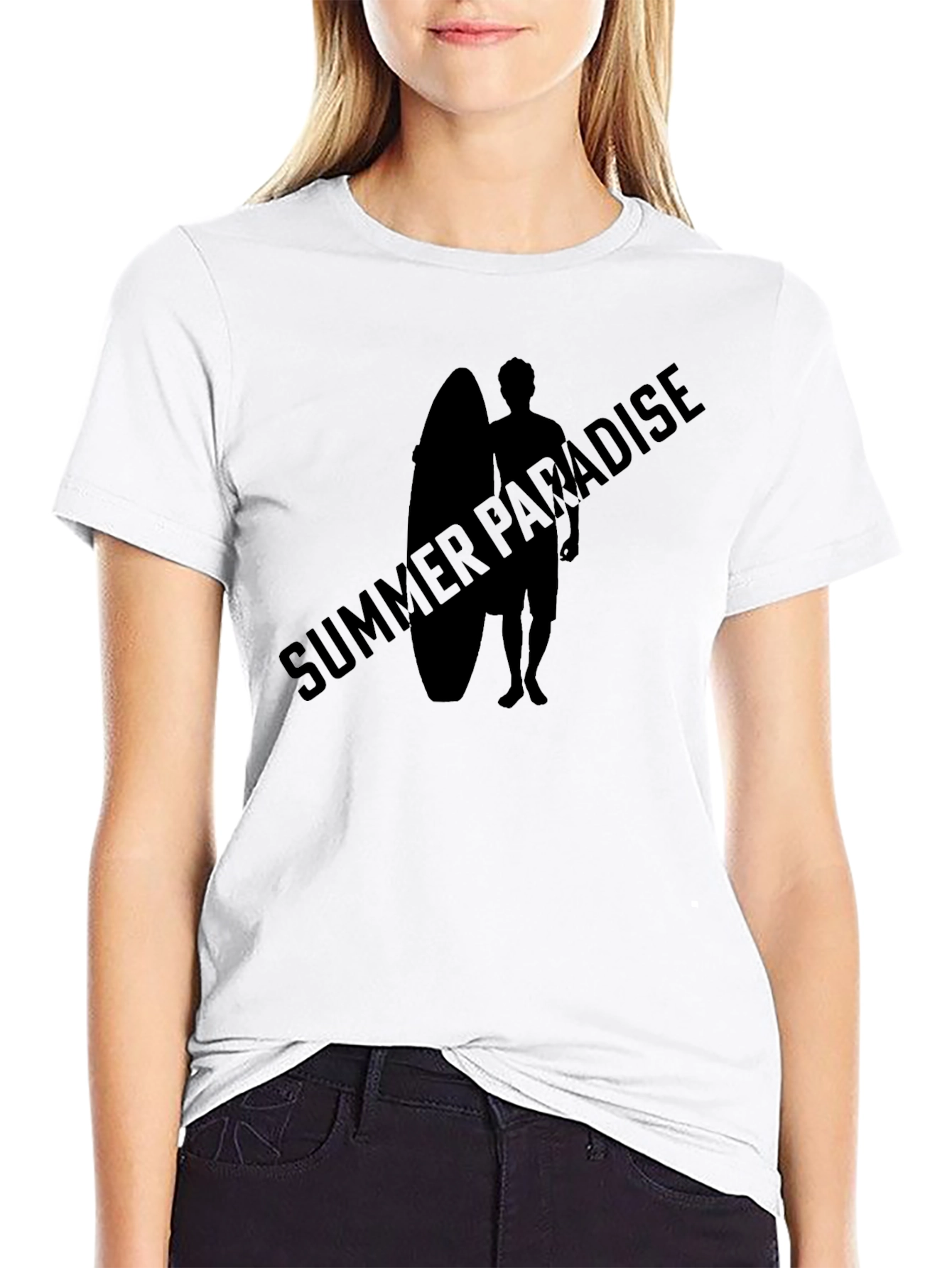 Summer Paradise Graphic Tee - Black