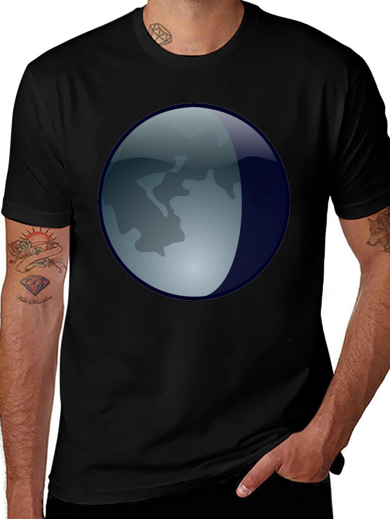 Lunar Orb T-Shirt - Black Graphic Tee