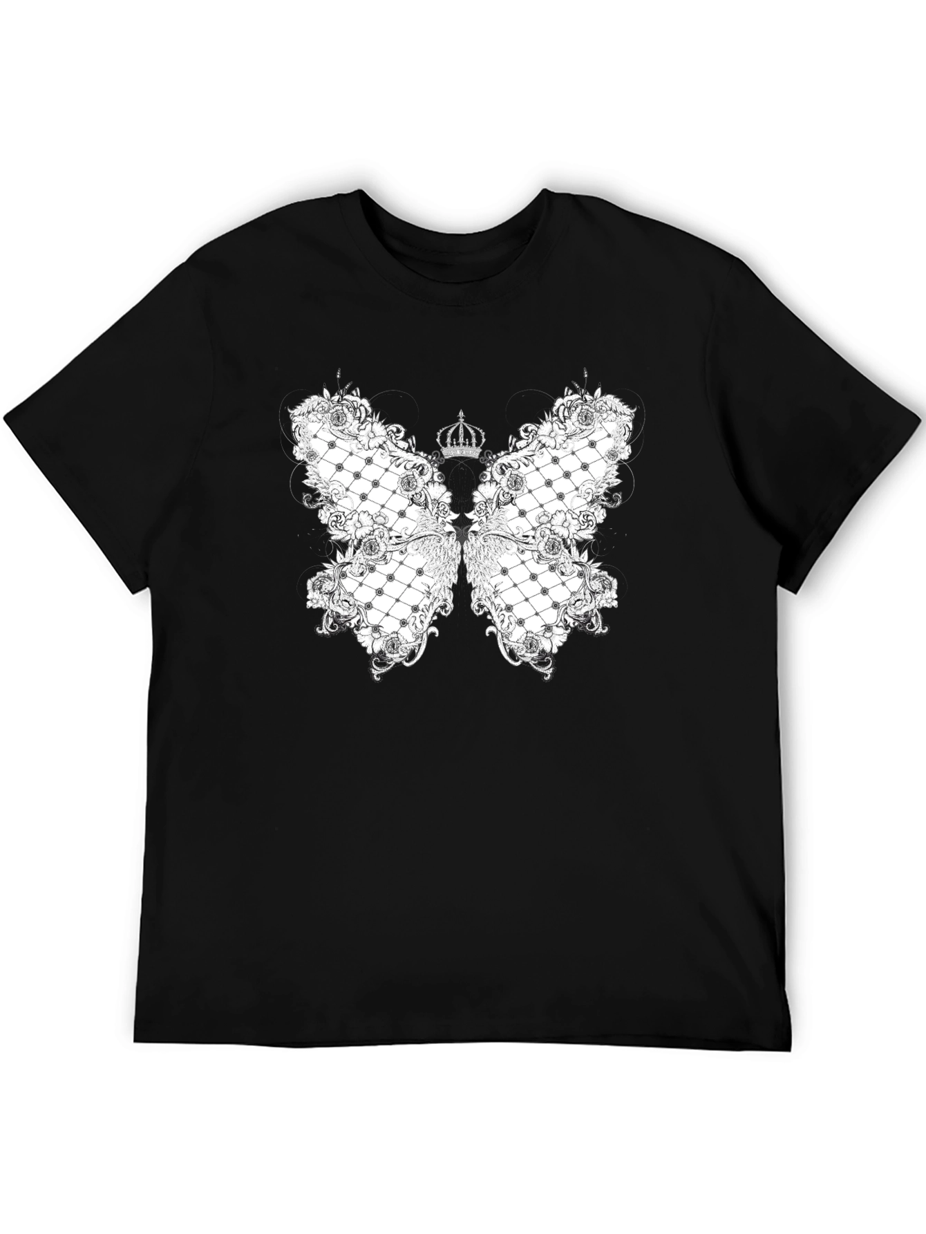 Butterfly Crown Graphic Tee - Black T-Shirt