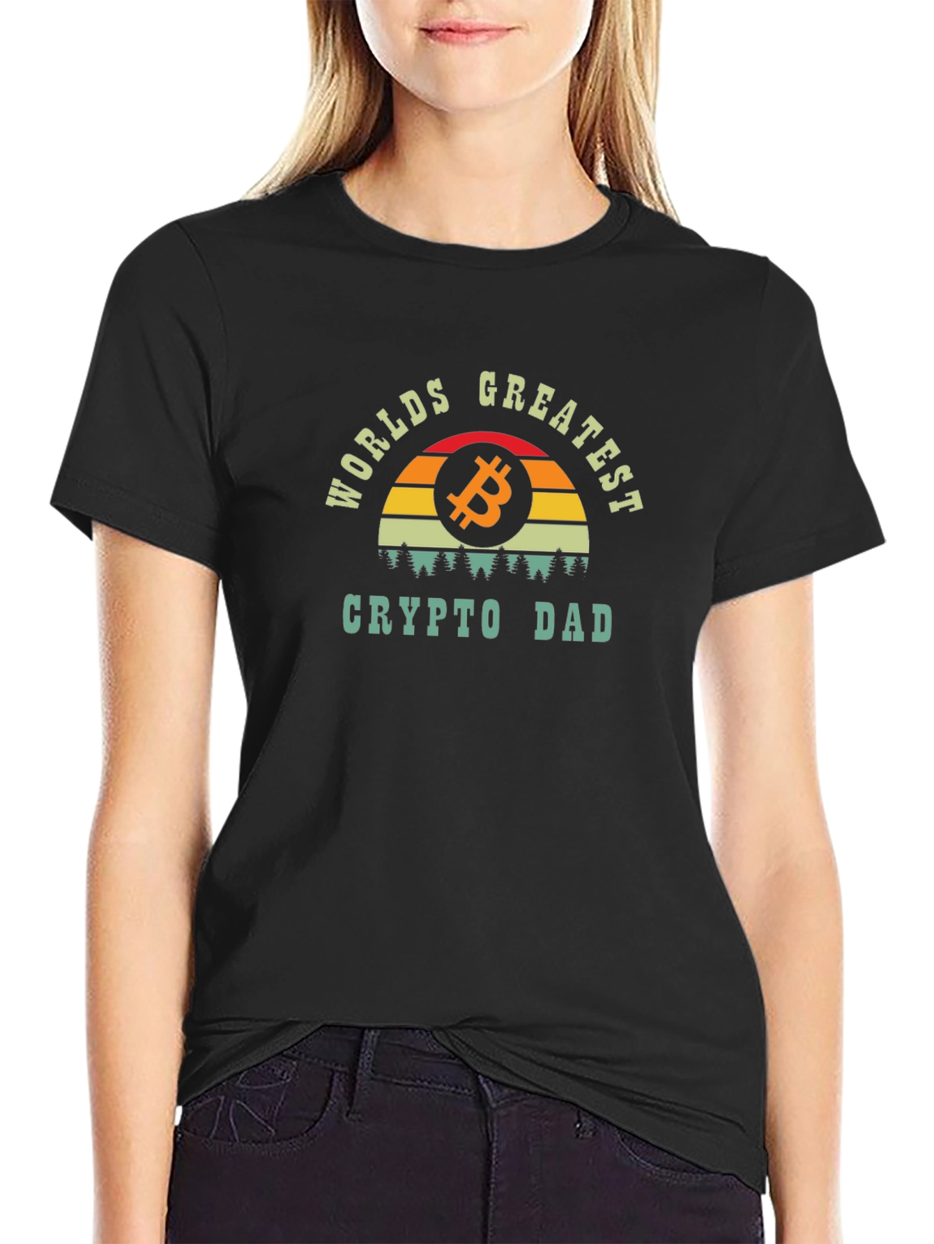 Worlds Greatest Crypto Dad T-Shirt Bitcoin Graphic Tee