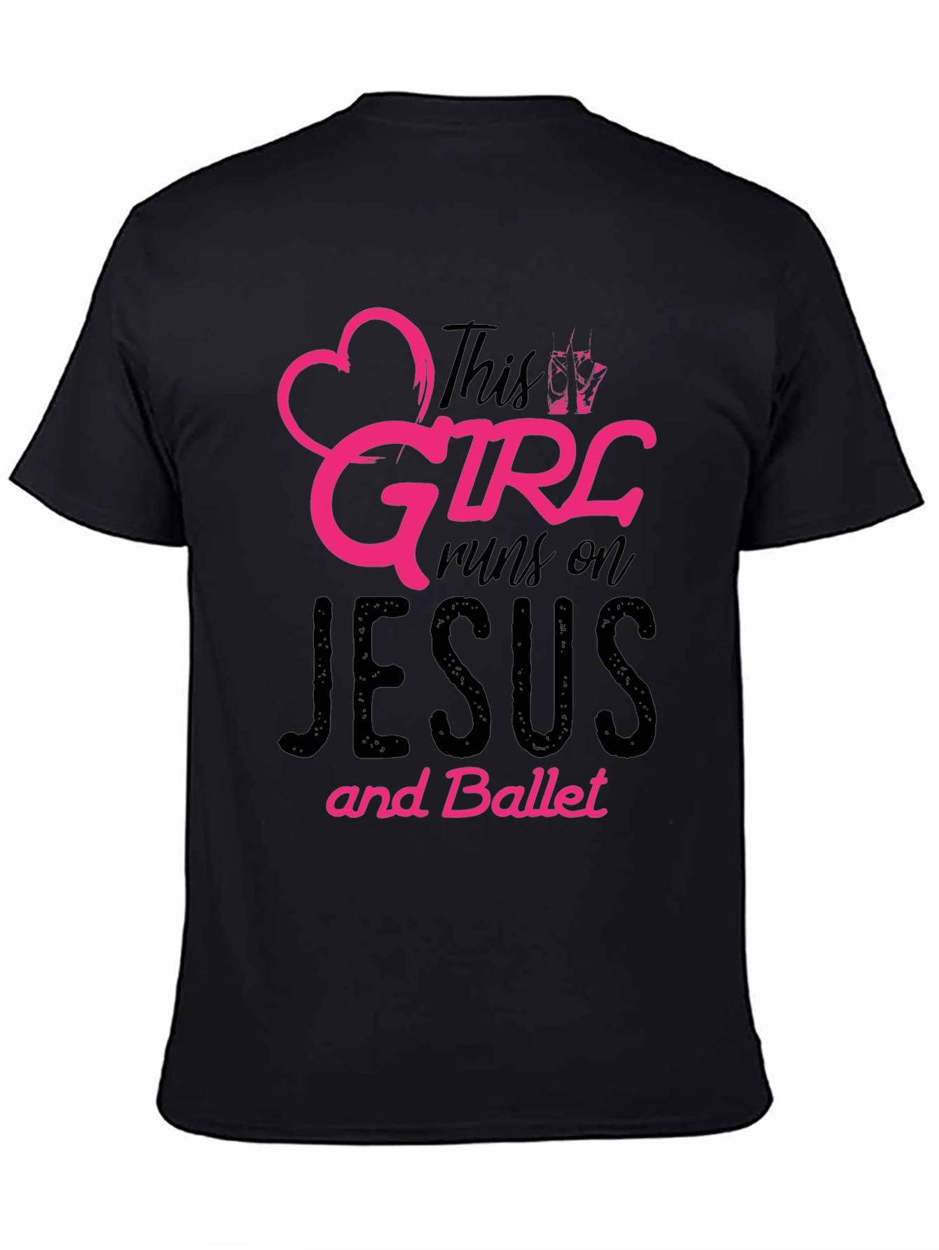 This Girl Runs on Jesus and Ballet Black T-Shirt