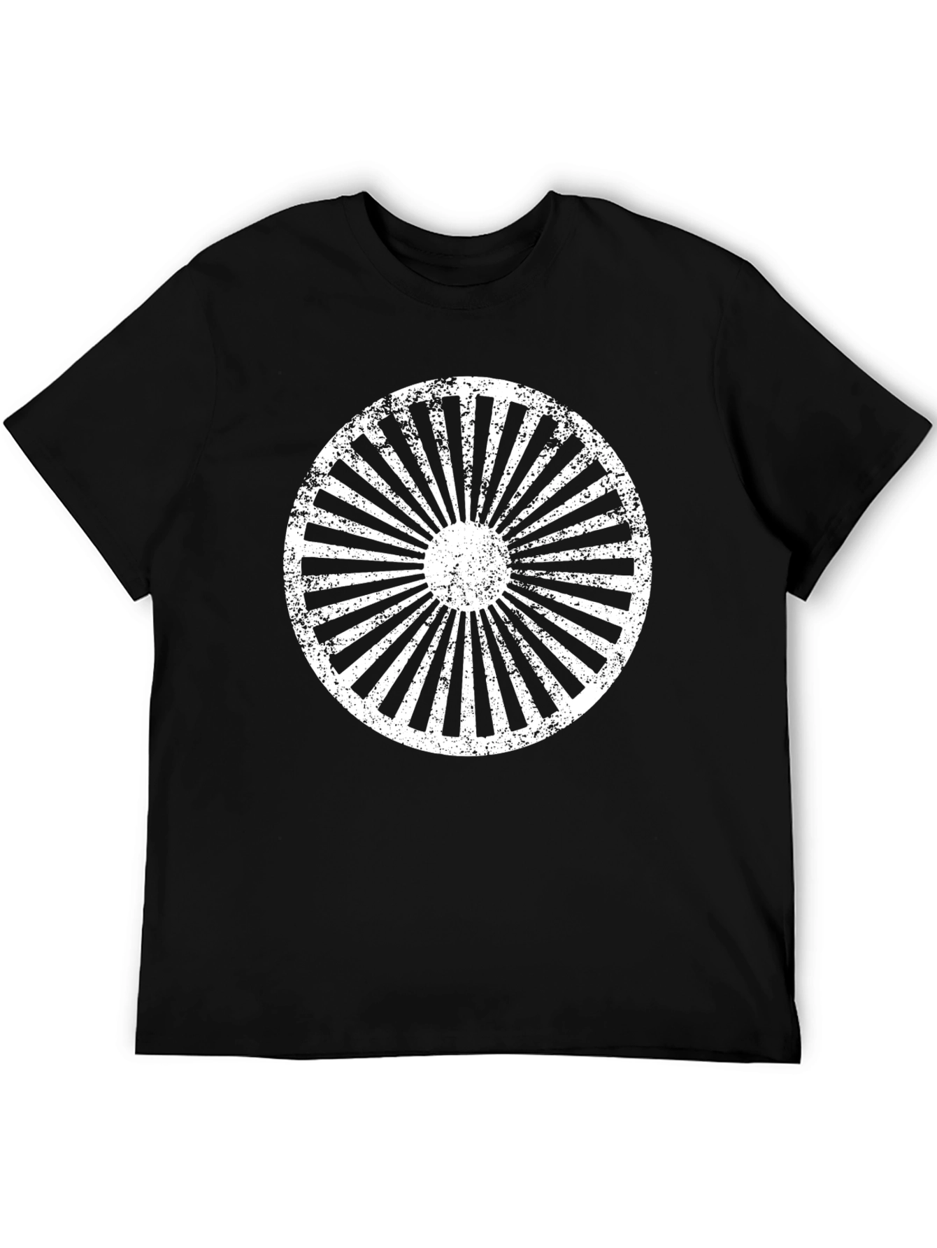 Distressed Circle Ray Graphic Tee - Black