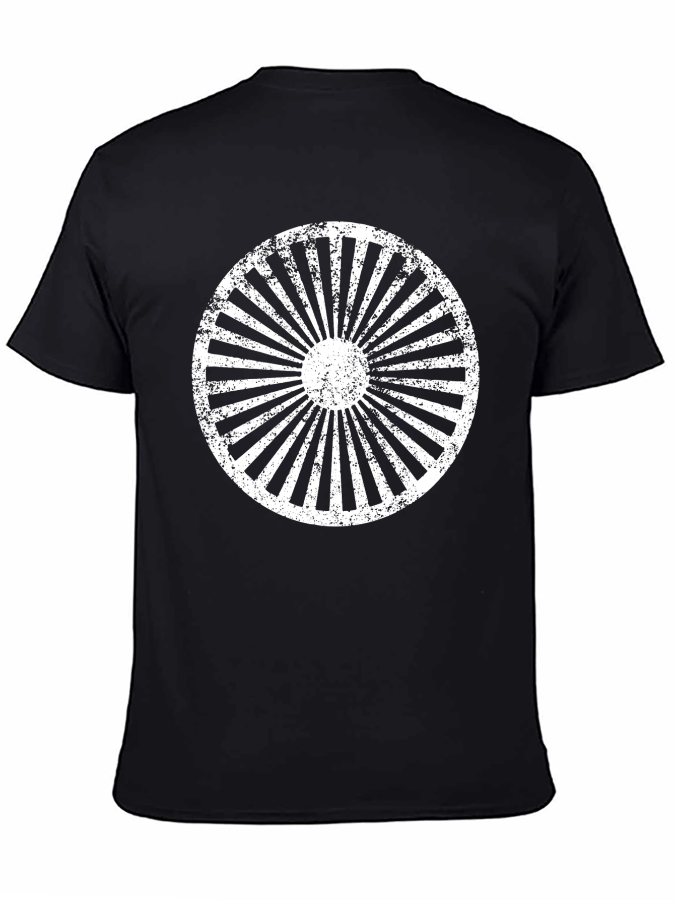 Distressed Circle Ray Graphic Tee - Black