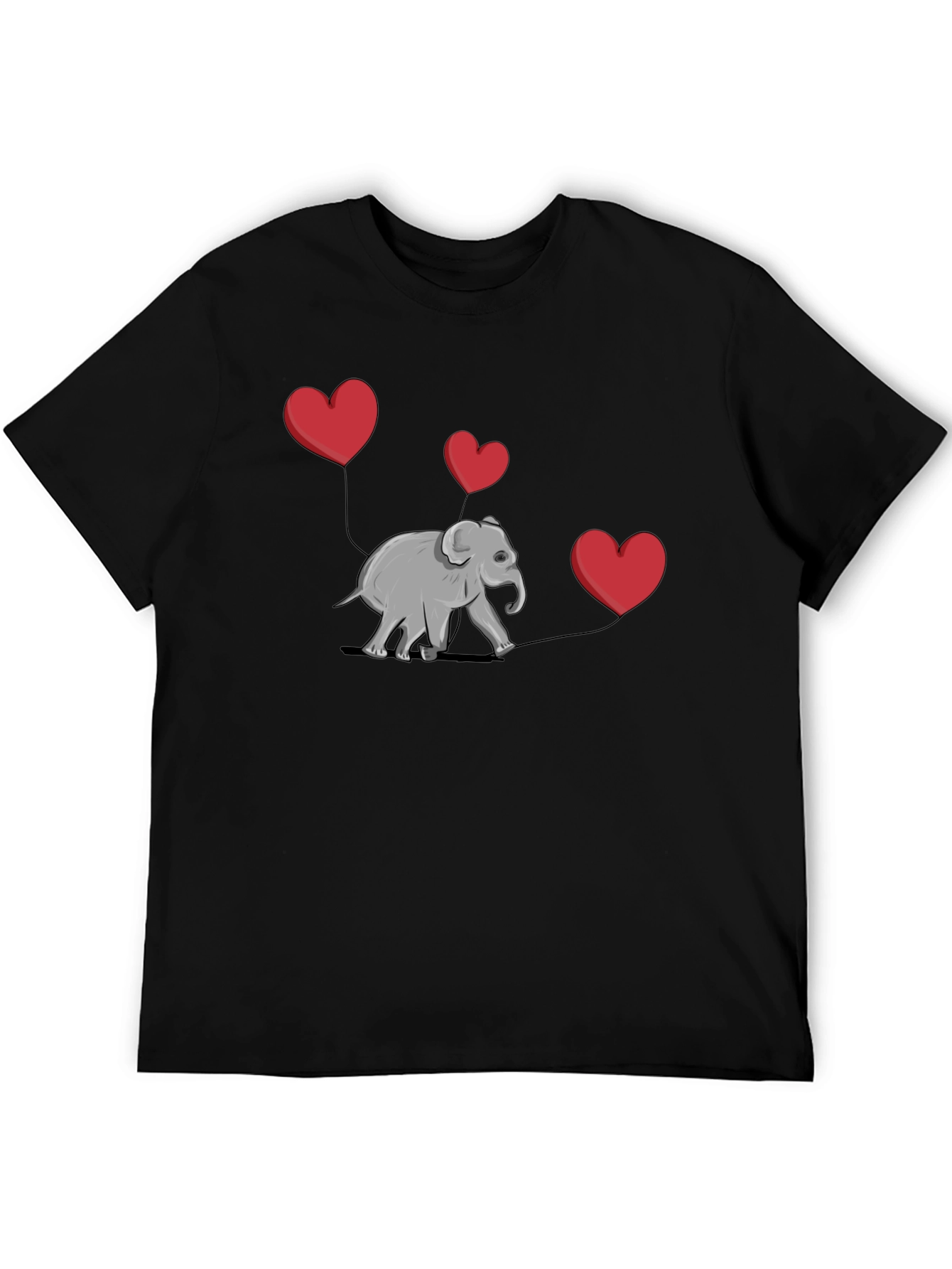 Elephant Love Heart Balloon Graphic T-Shirt