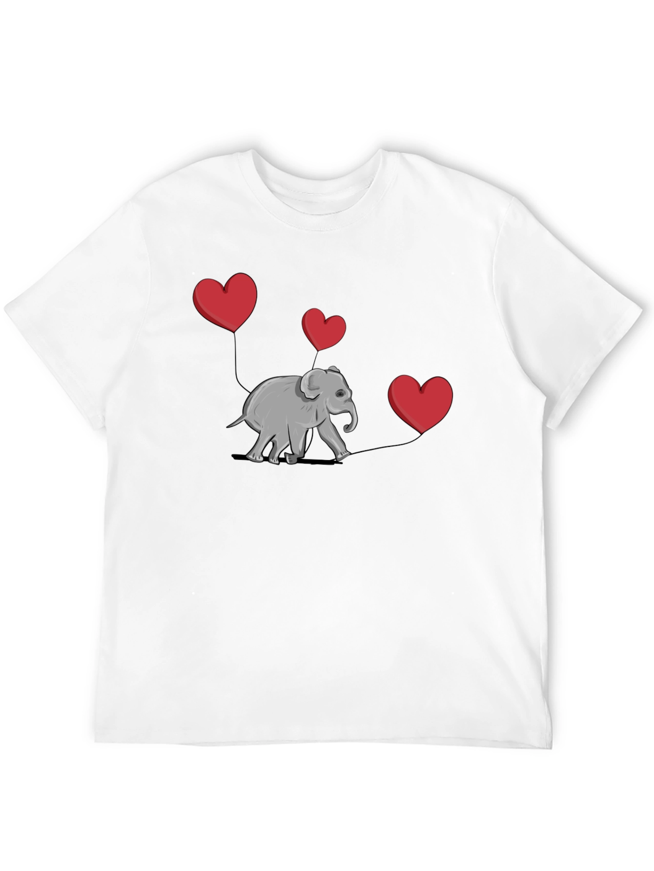 Elephant Love Heart Balloon Graphic T-Shirt