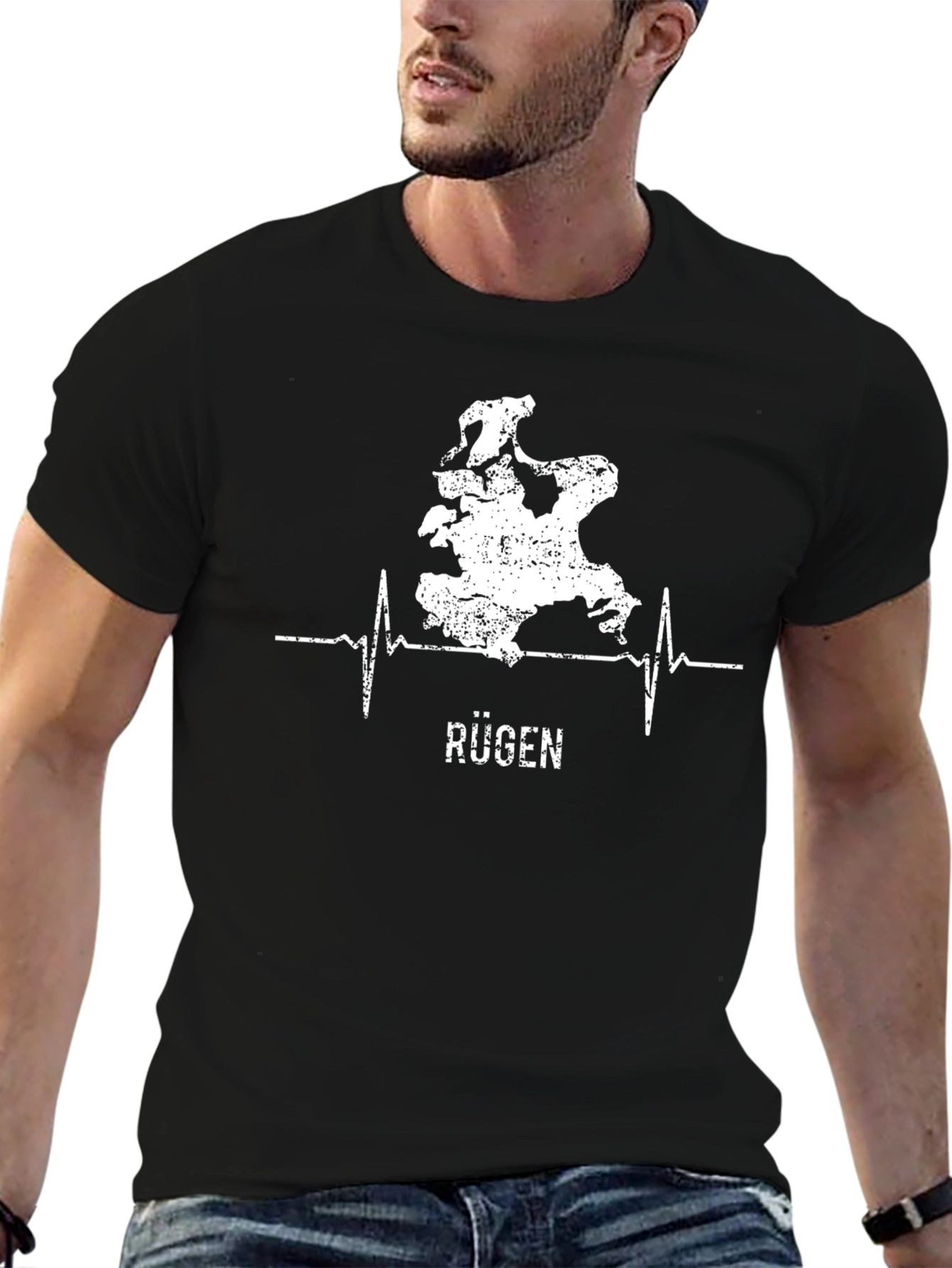 Rügen Heartbeat Black T-Shirt