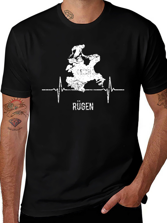 Rügen Heartbeat Black T-Shirt
