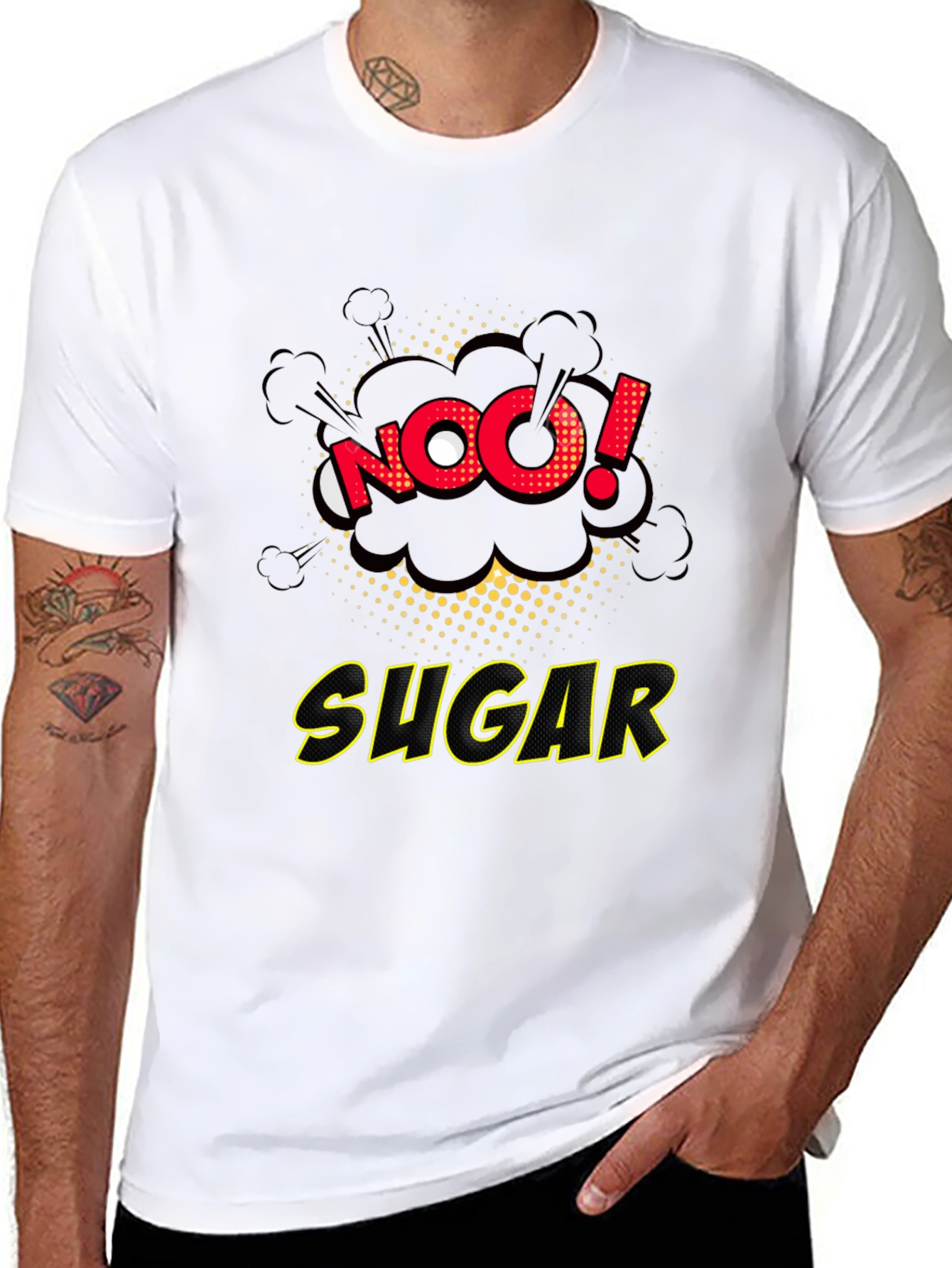 No Sugar Graphic Tee - Comic Book Style