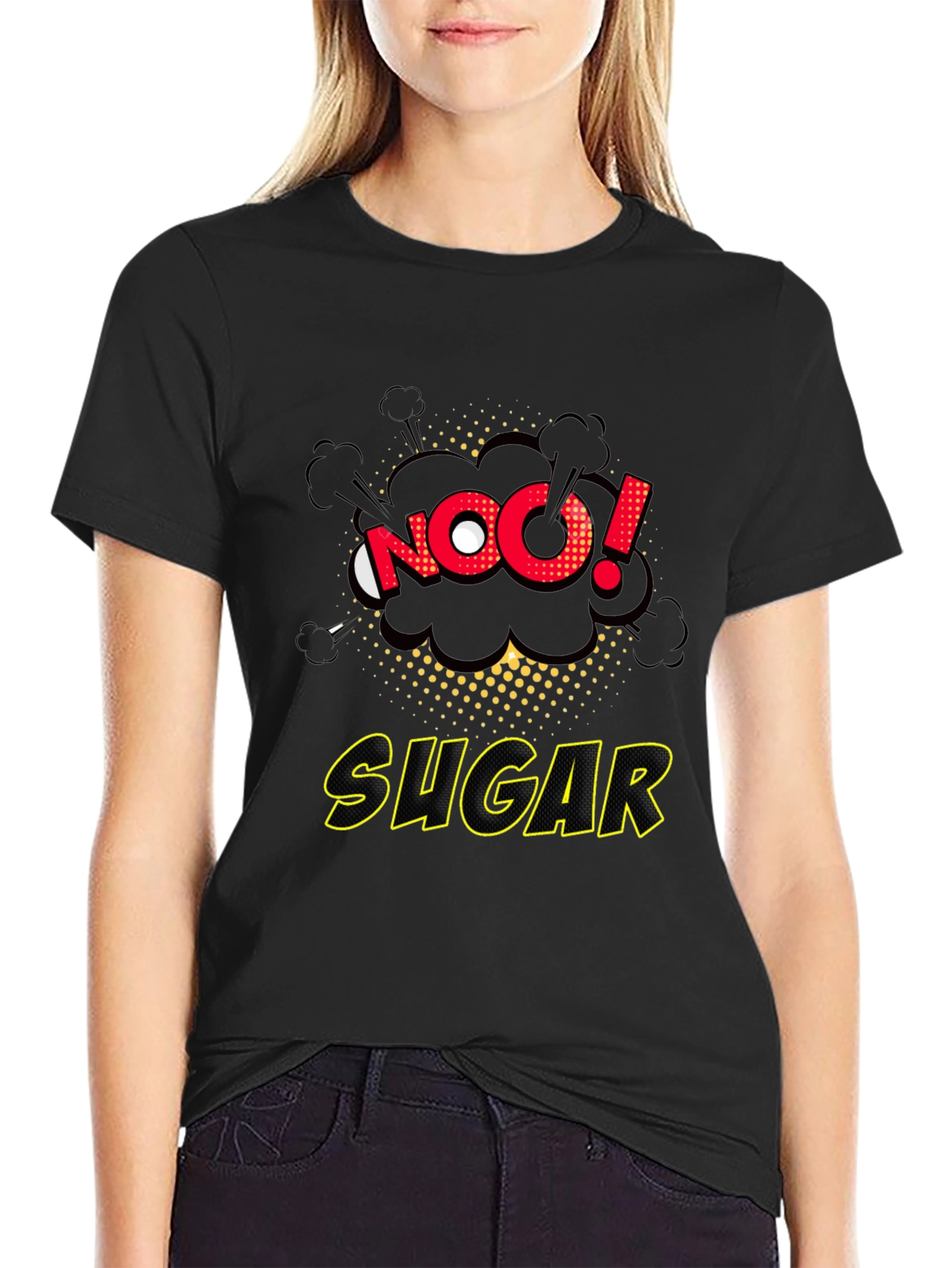No Sugar Graphic Tee - Comic Book Style