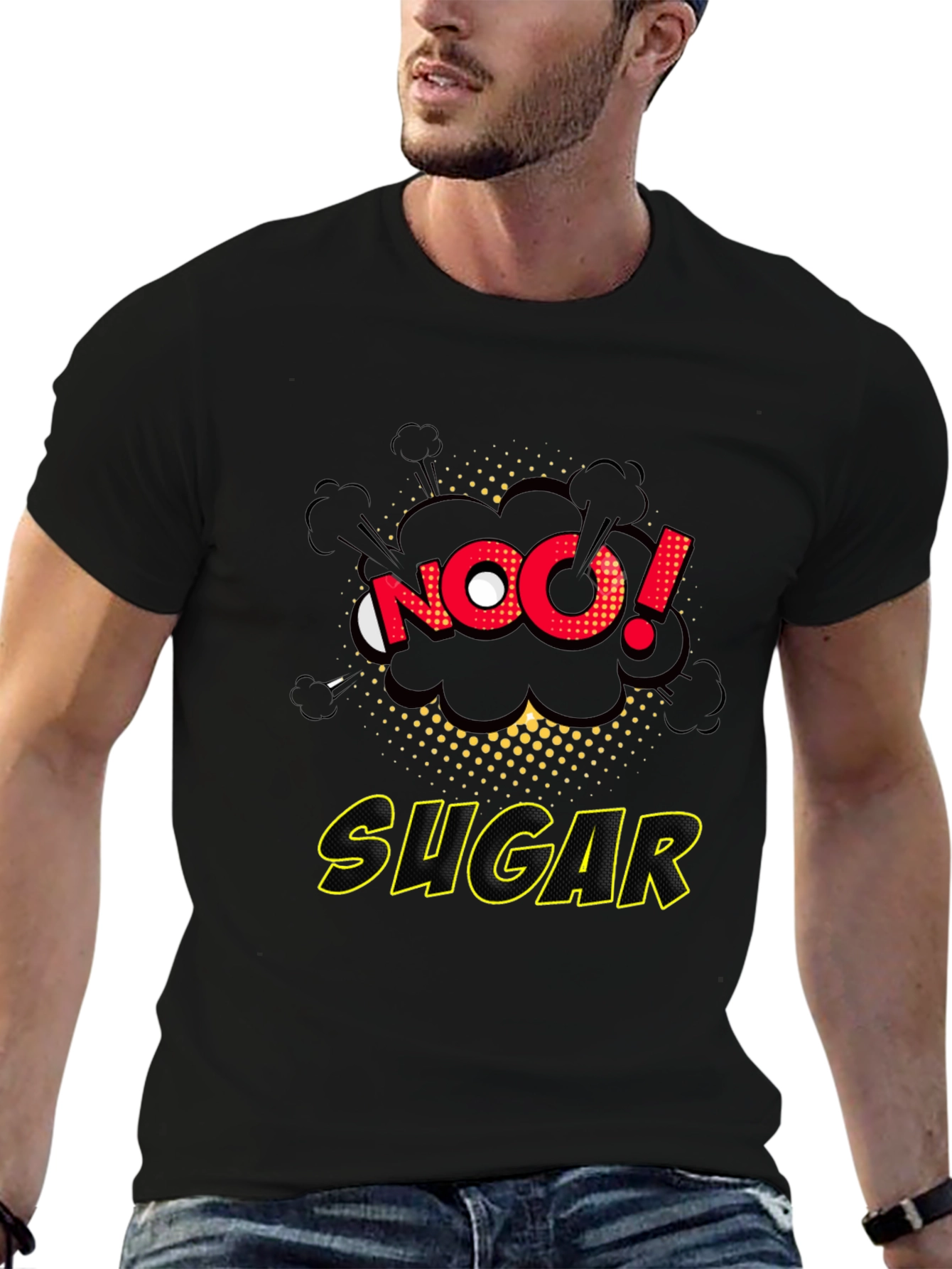 No Sugar Graphic Tee - Comic Book Style