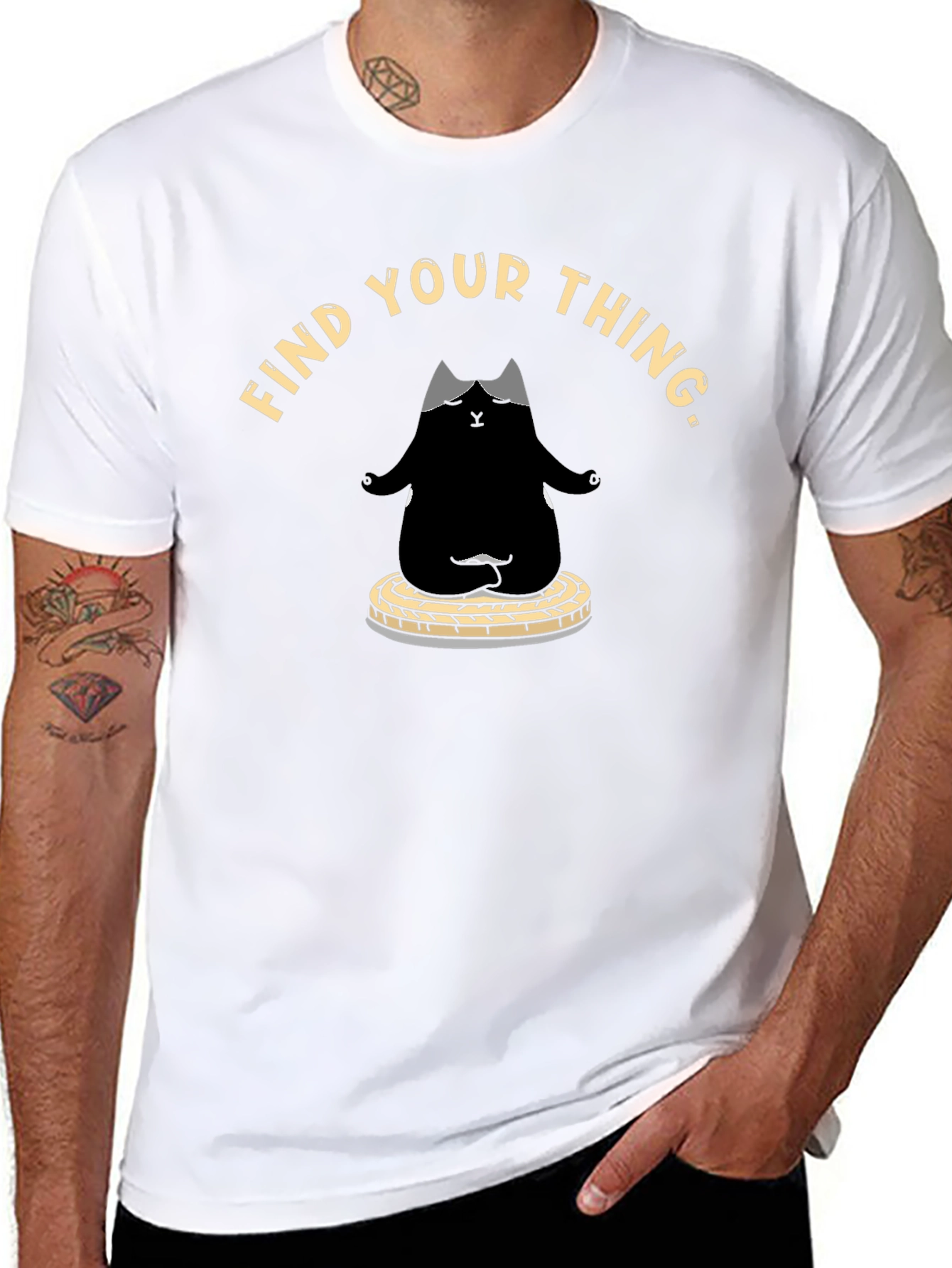 Find Your Thing Cat Meditation T-Shirt