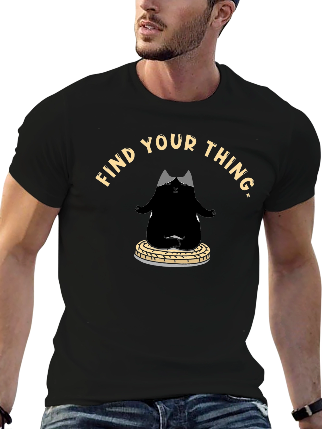 Find Your Thing Cat Meditation T-Shirt