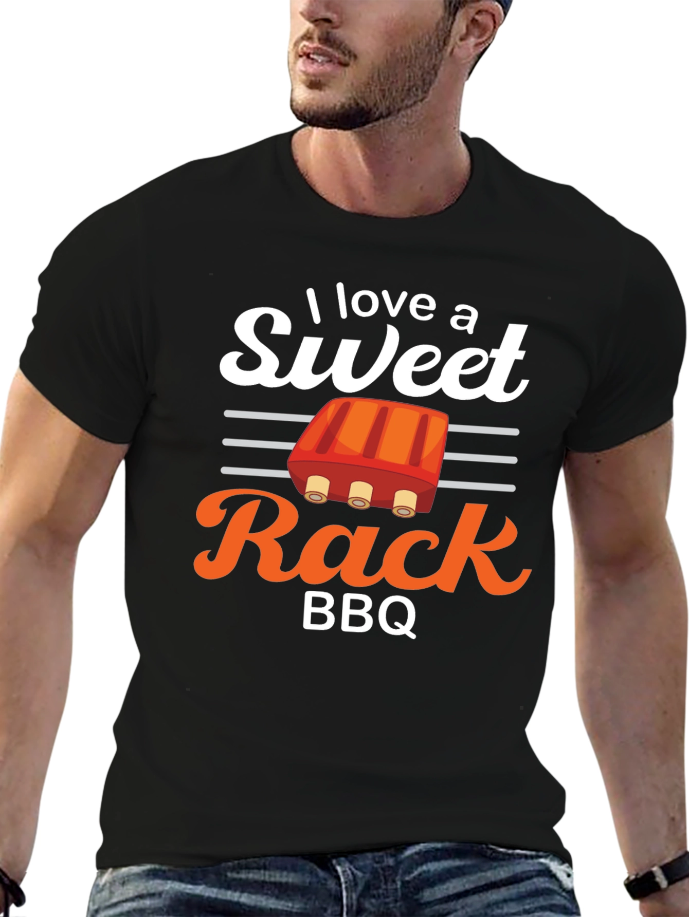 Sweet Rack BBQ T-Shirt - Novelty Ribs Tee