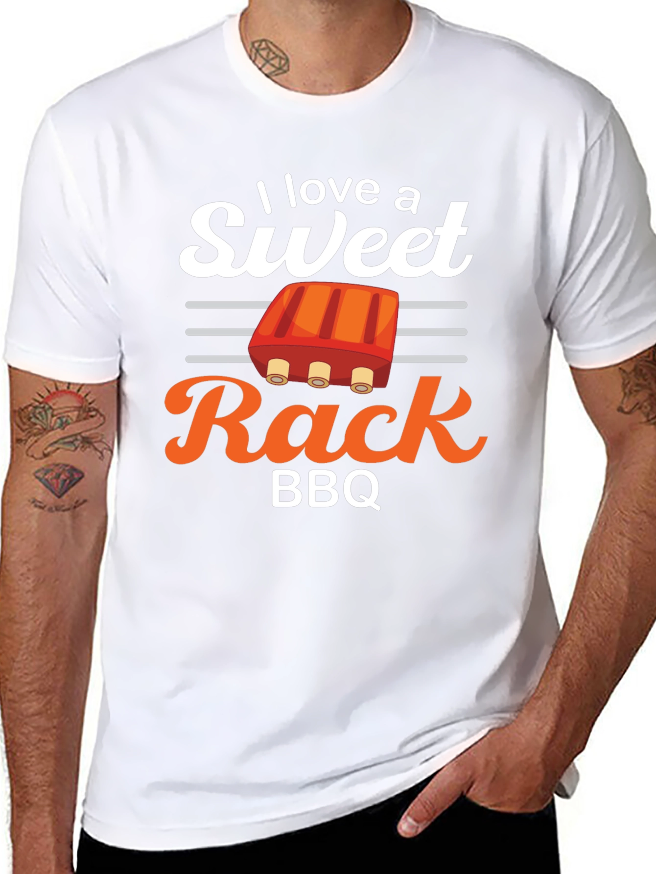 Sweet Rack BBQ T-Shirt - Novelty Ribs Tee