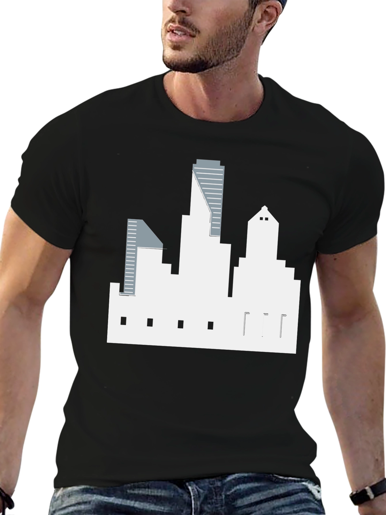 Cityscape Graphic Tee - Mens Black T-Shirt