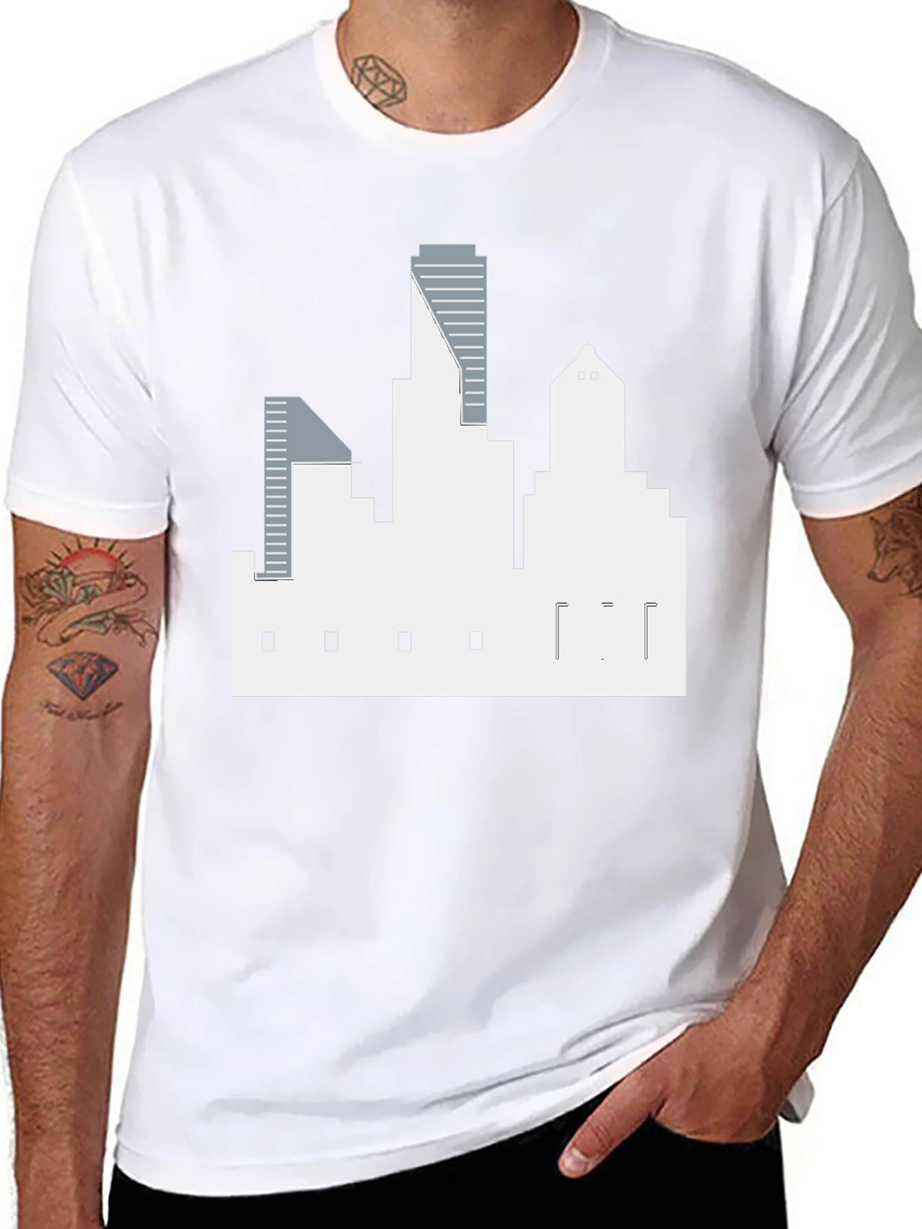 Cityscape Graphic Tee - Mens Black T-Shirt