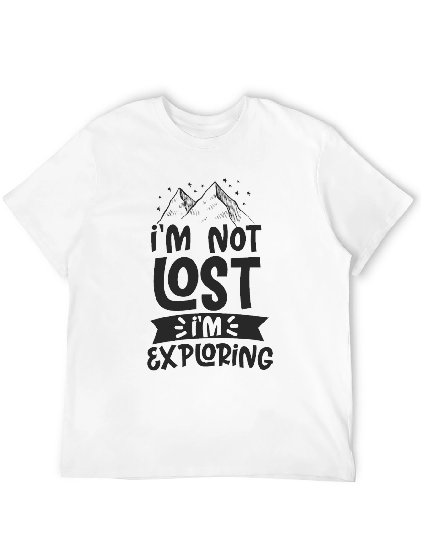 Im Not Lost Im Exploring Mens Black T-Shirt
