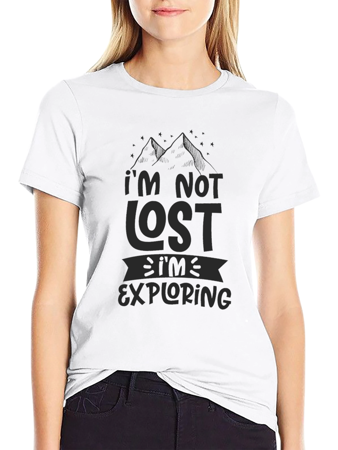 Im Not Lost Im Exploring Mens Black T-Shirt
