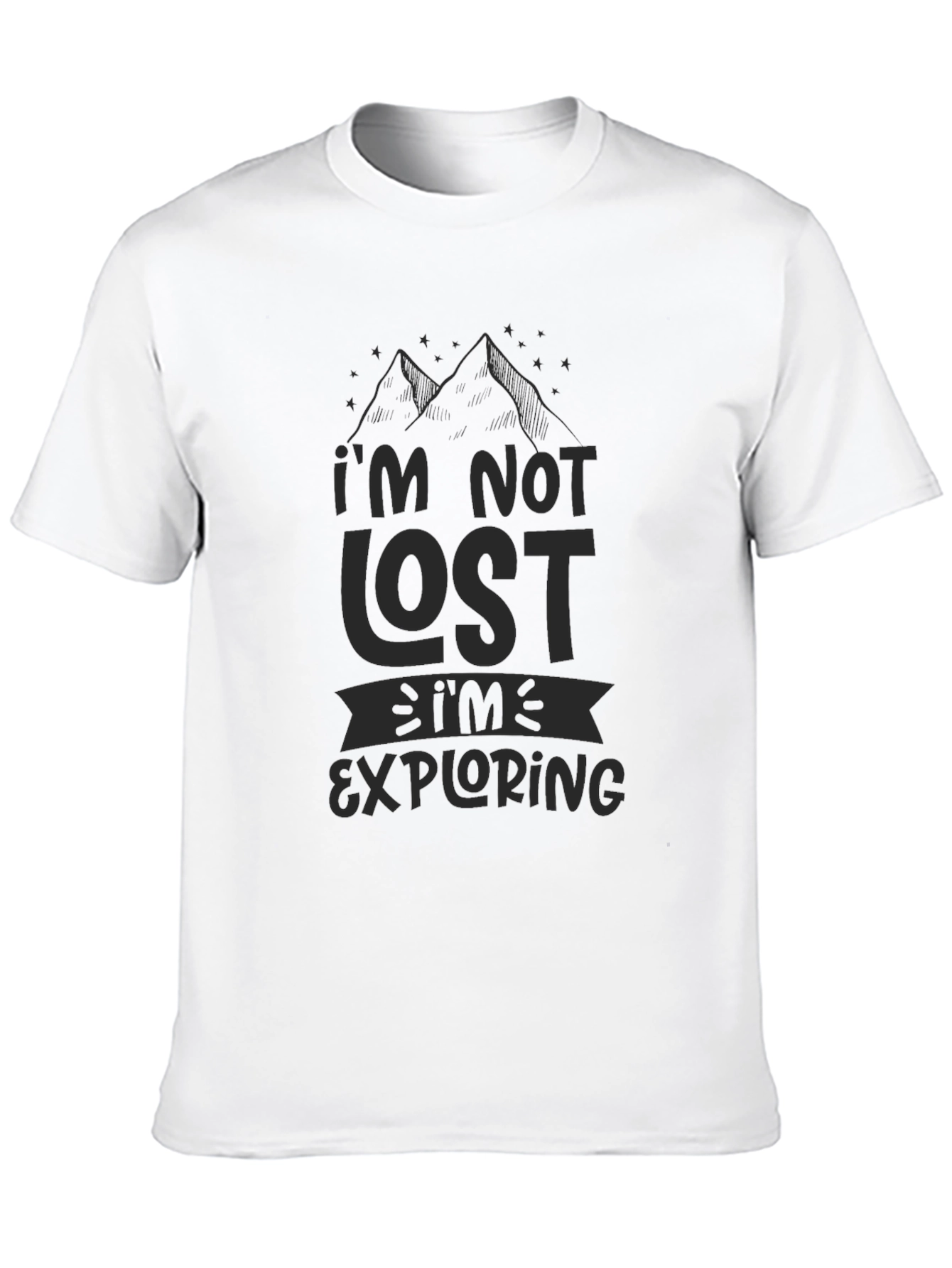 Im Not Lost Im Exploring Mens Black T-Shirt