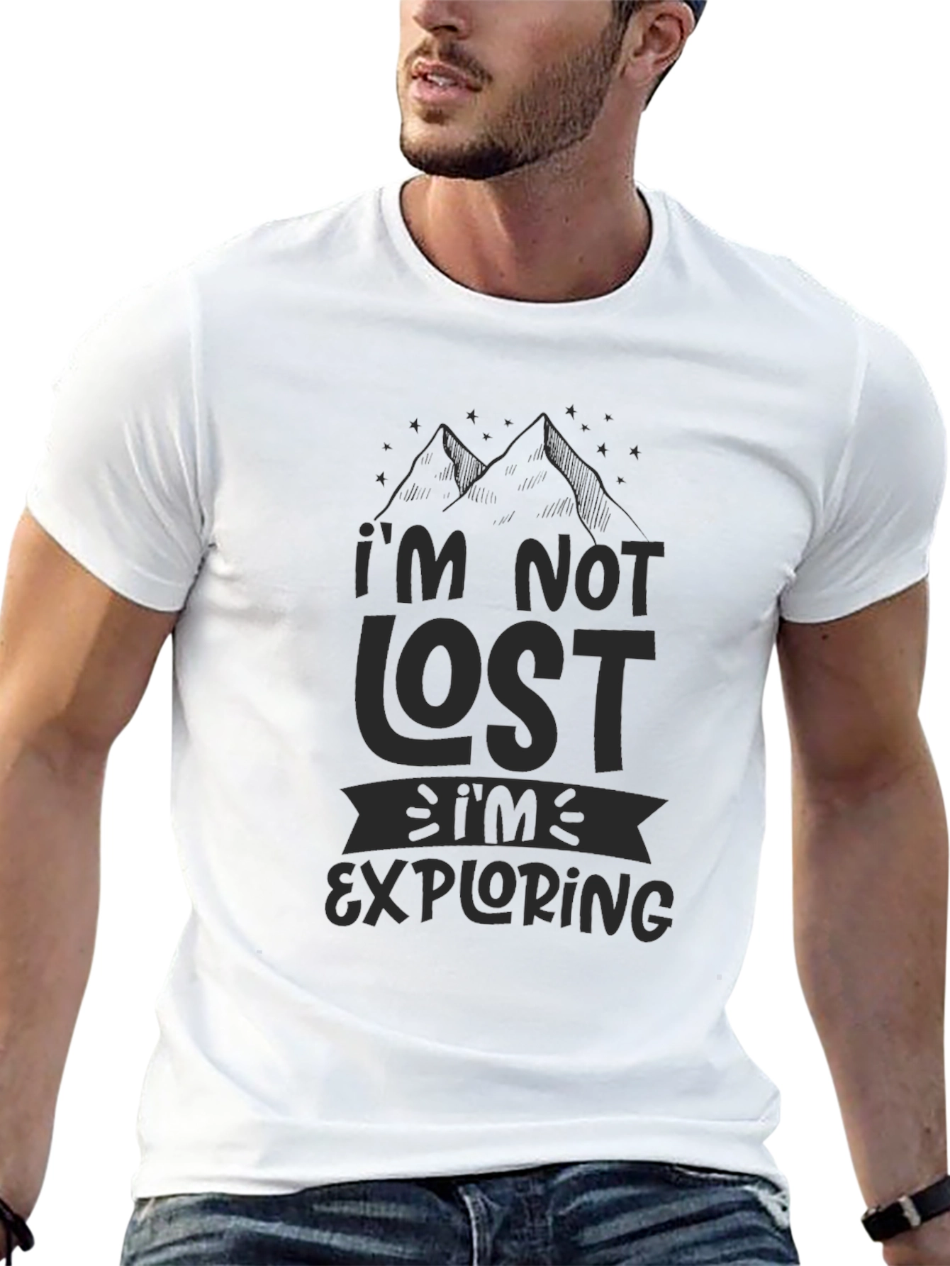 Im Not Lost Im Exploring Mens Black T-Shirt