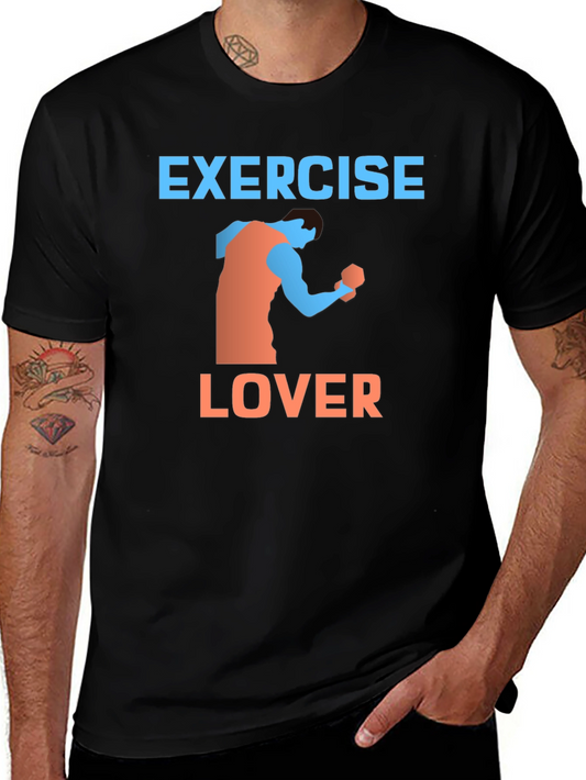 Exercise Lover Graphic Tee - Black
