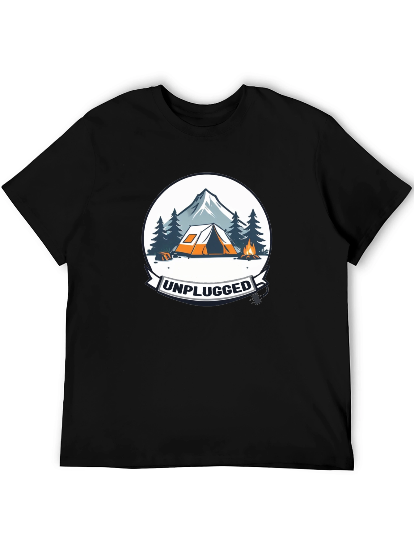 Unplugged Camping Graphic Tee - Black