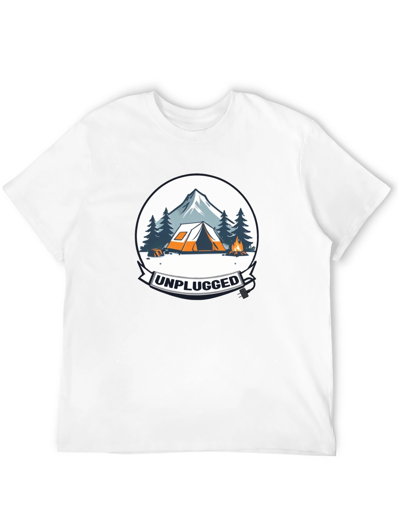 Unplugged Camping Graphic Tee - Black