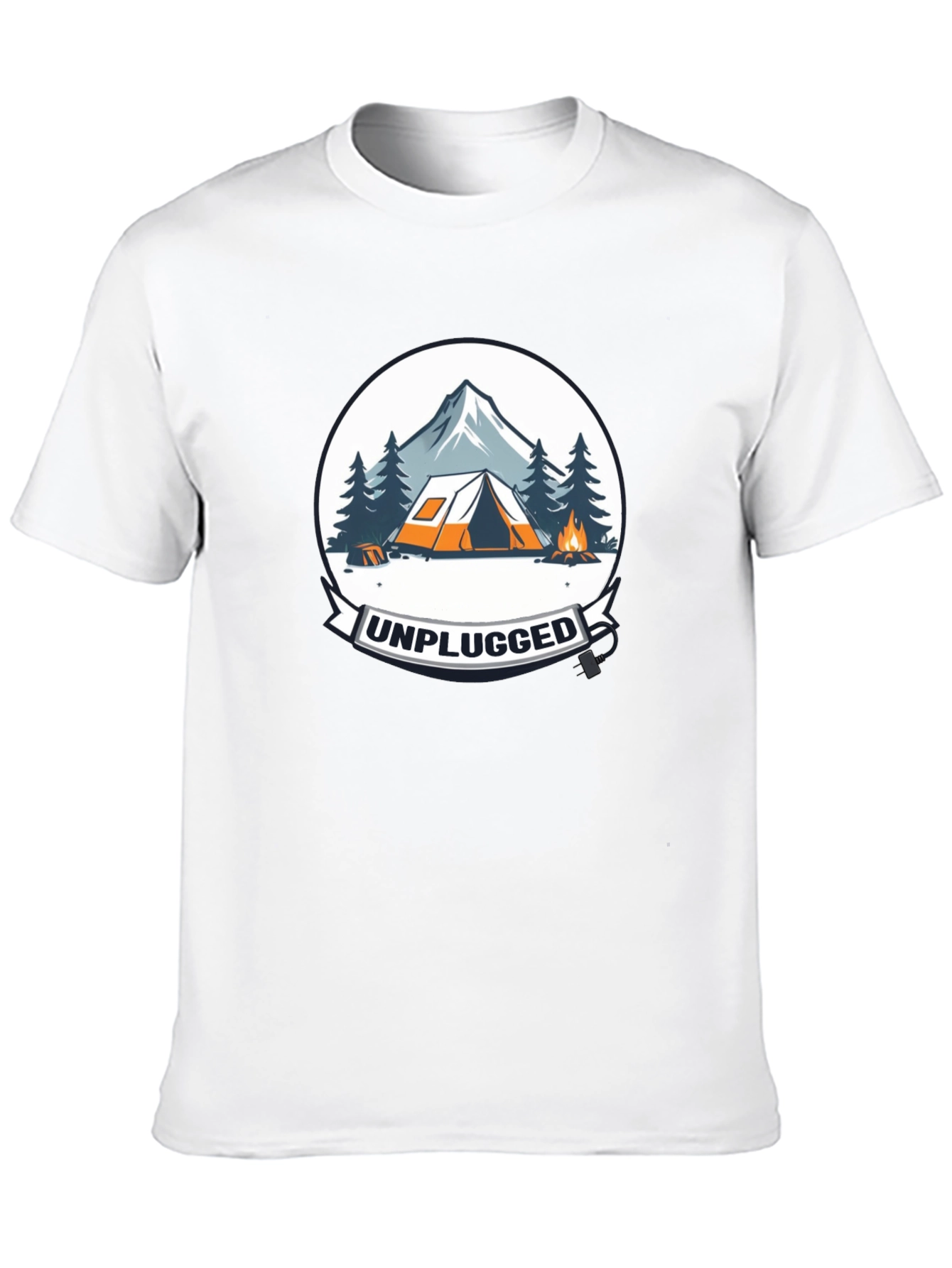 Unplugged Camping Graphic Tee - Black