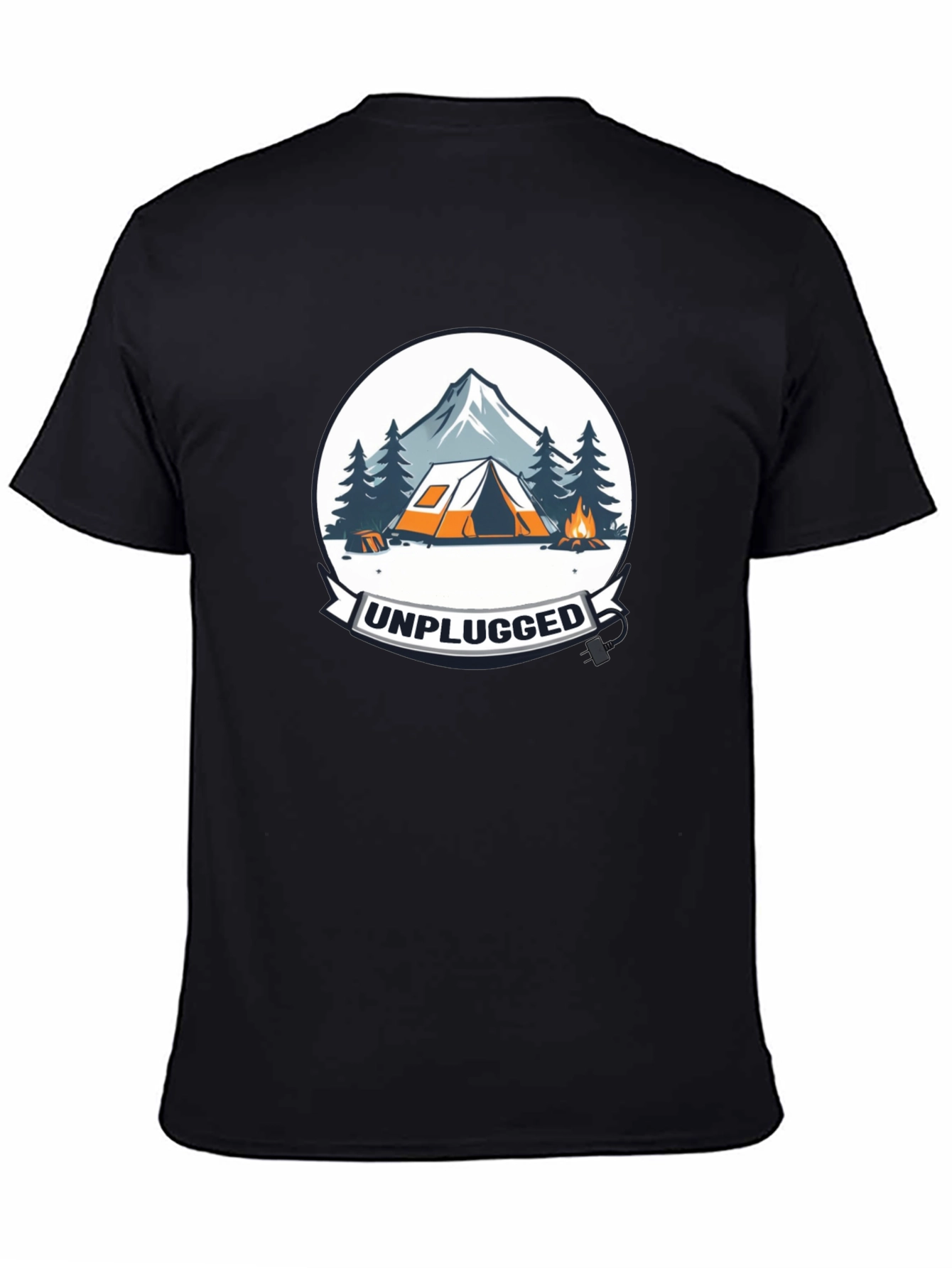 Unplugged Camping Graphic Tee - Black