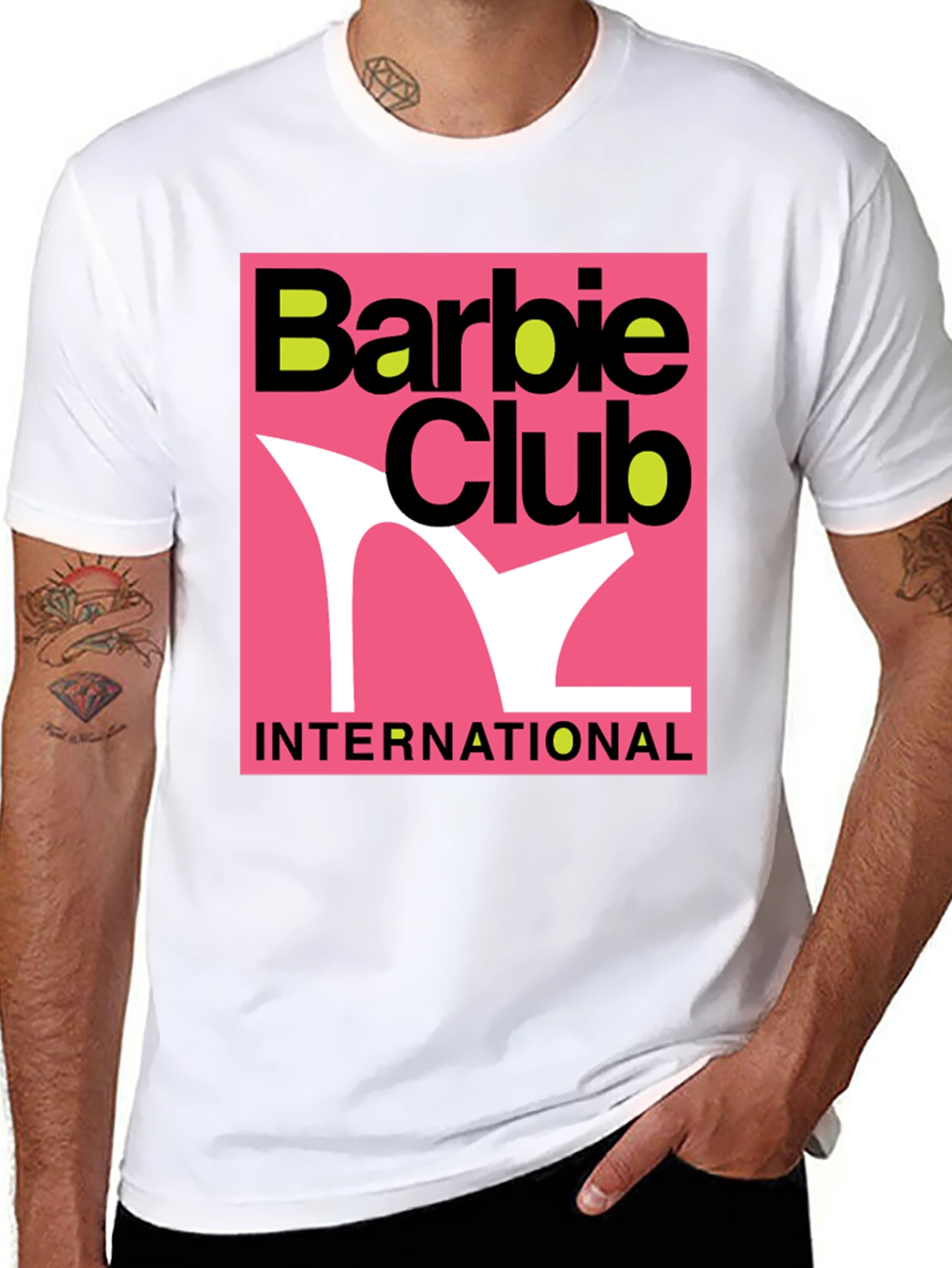 Barbie Club International Graphic Tee - Black Cotton