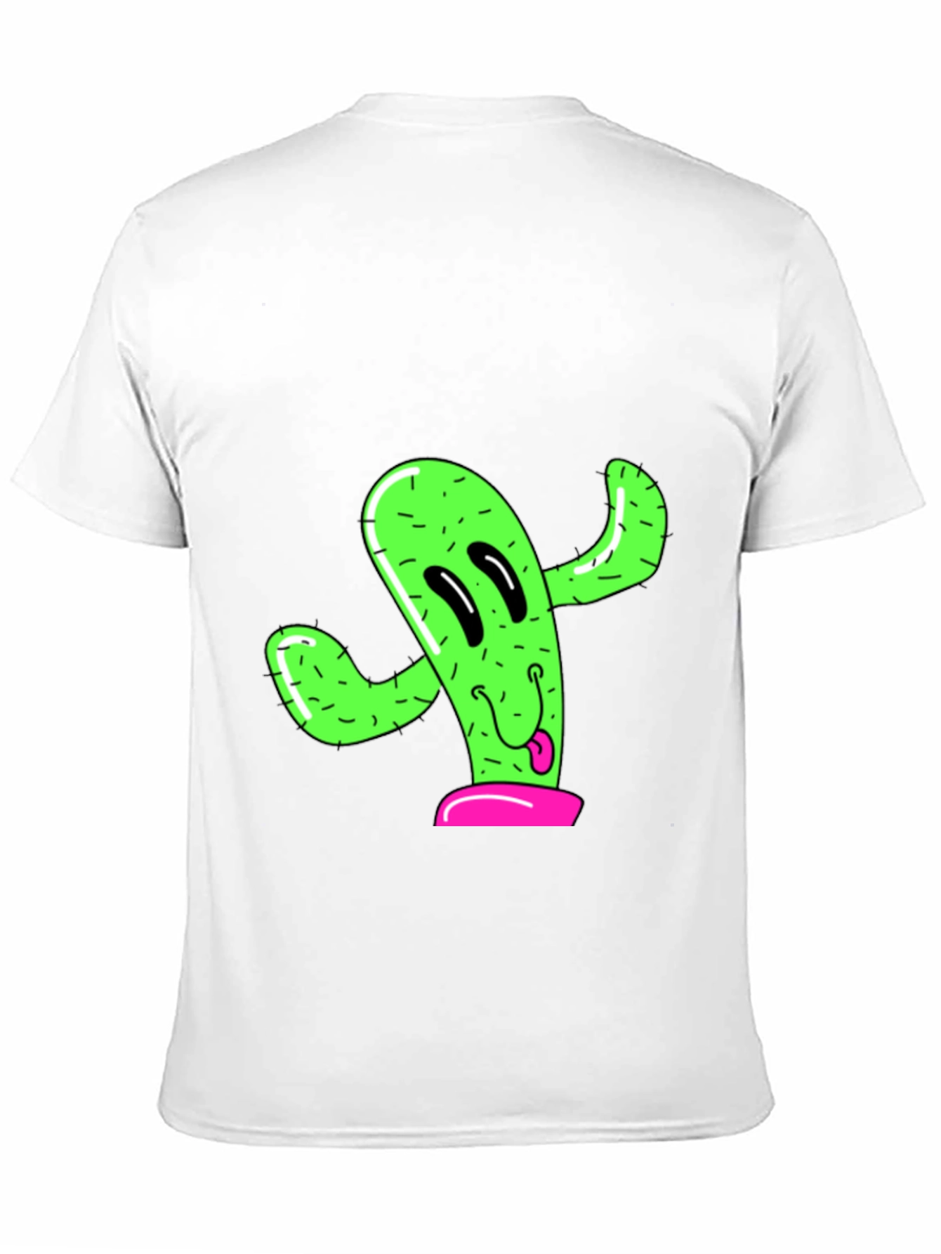 Fun Cactus Graphic Tee - Black Cotton T-Shirt