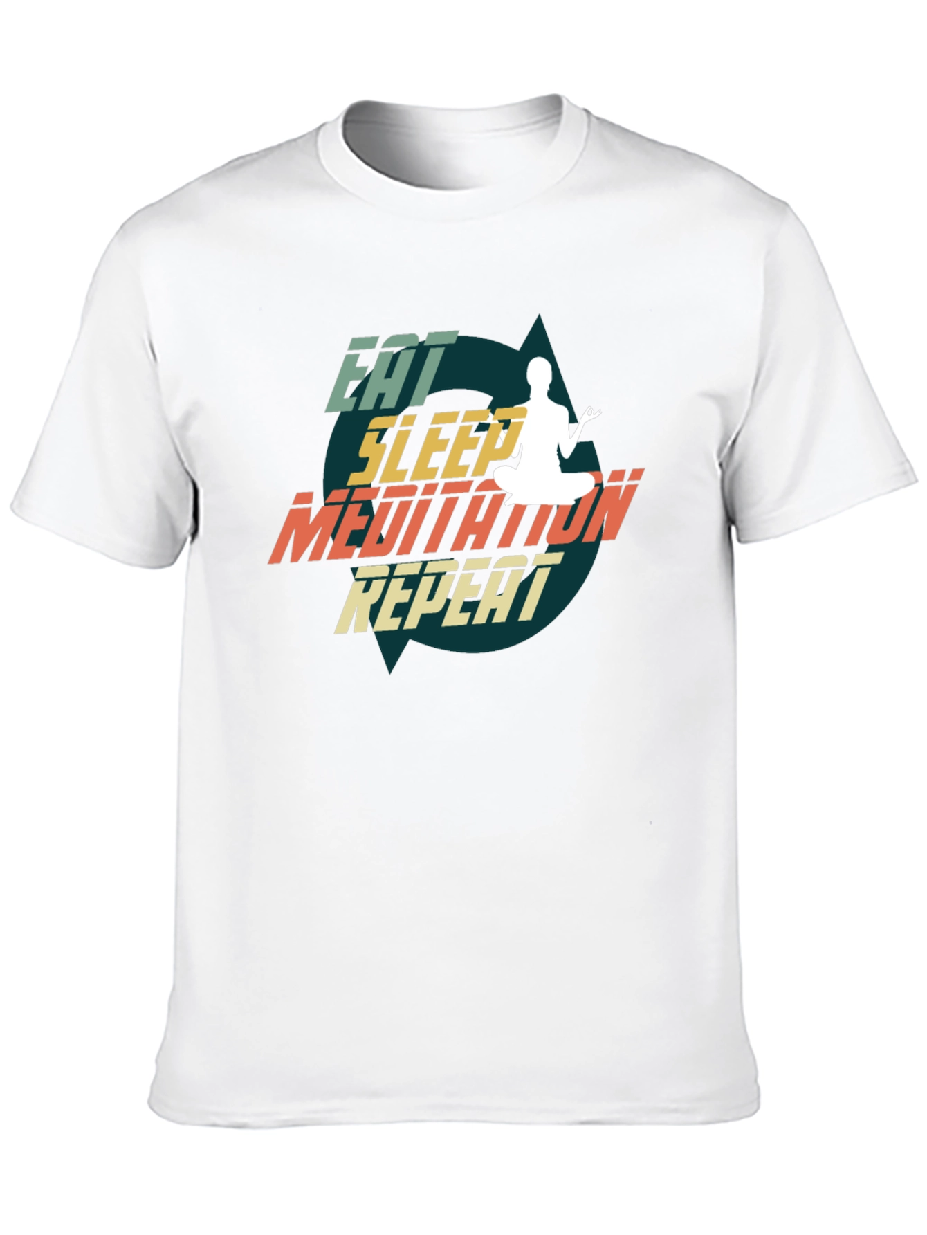 Eat Sleep Meditate Repeat Black T-Shirt
