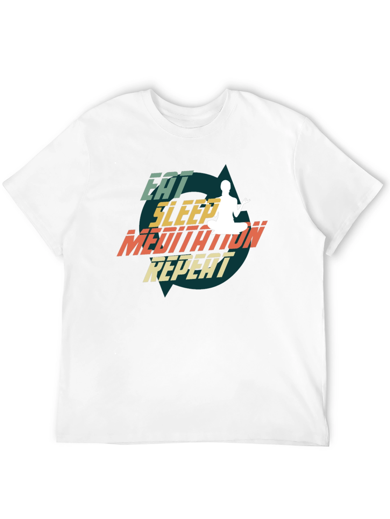 Eat Sleep Meditate Repeat Black T-Shirt