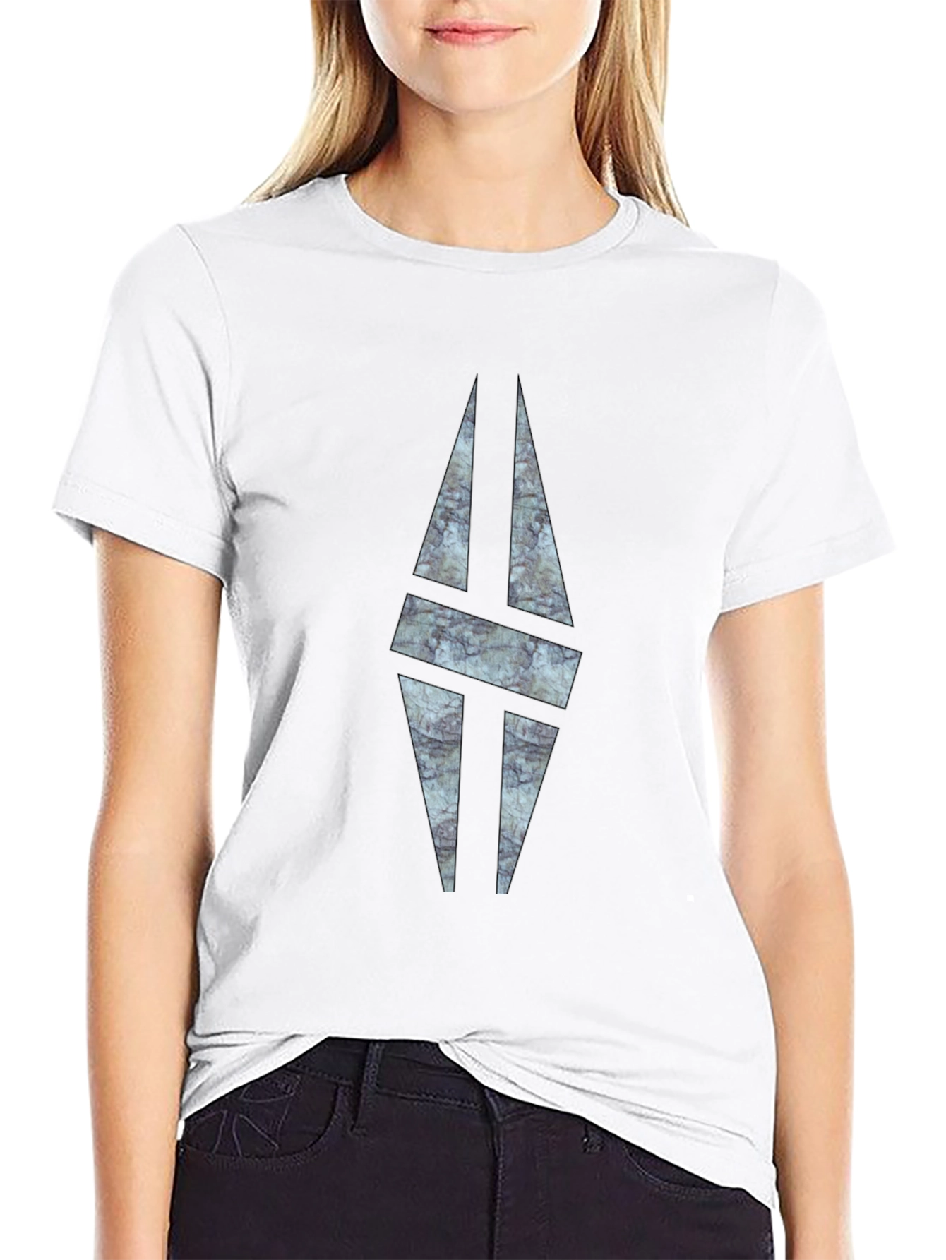 Modern Graphic Print Black T-Shirt