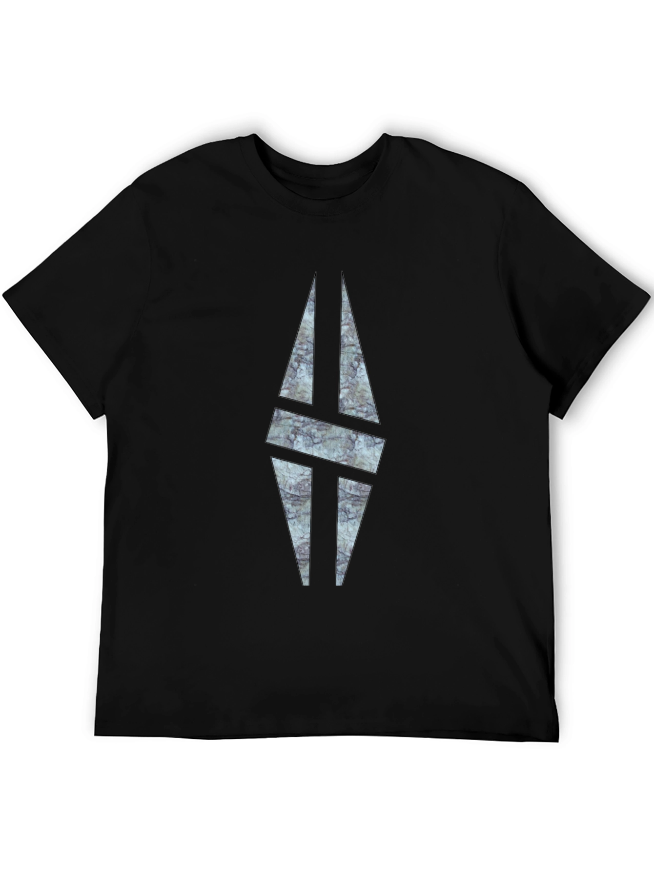 Modern Graphic Print Black T-Shirt