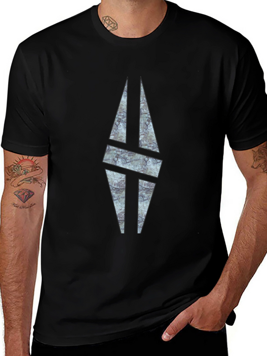 Modern Graphic Print Black T-Shirt