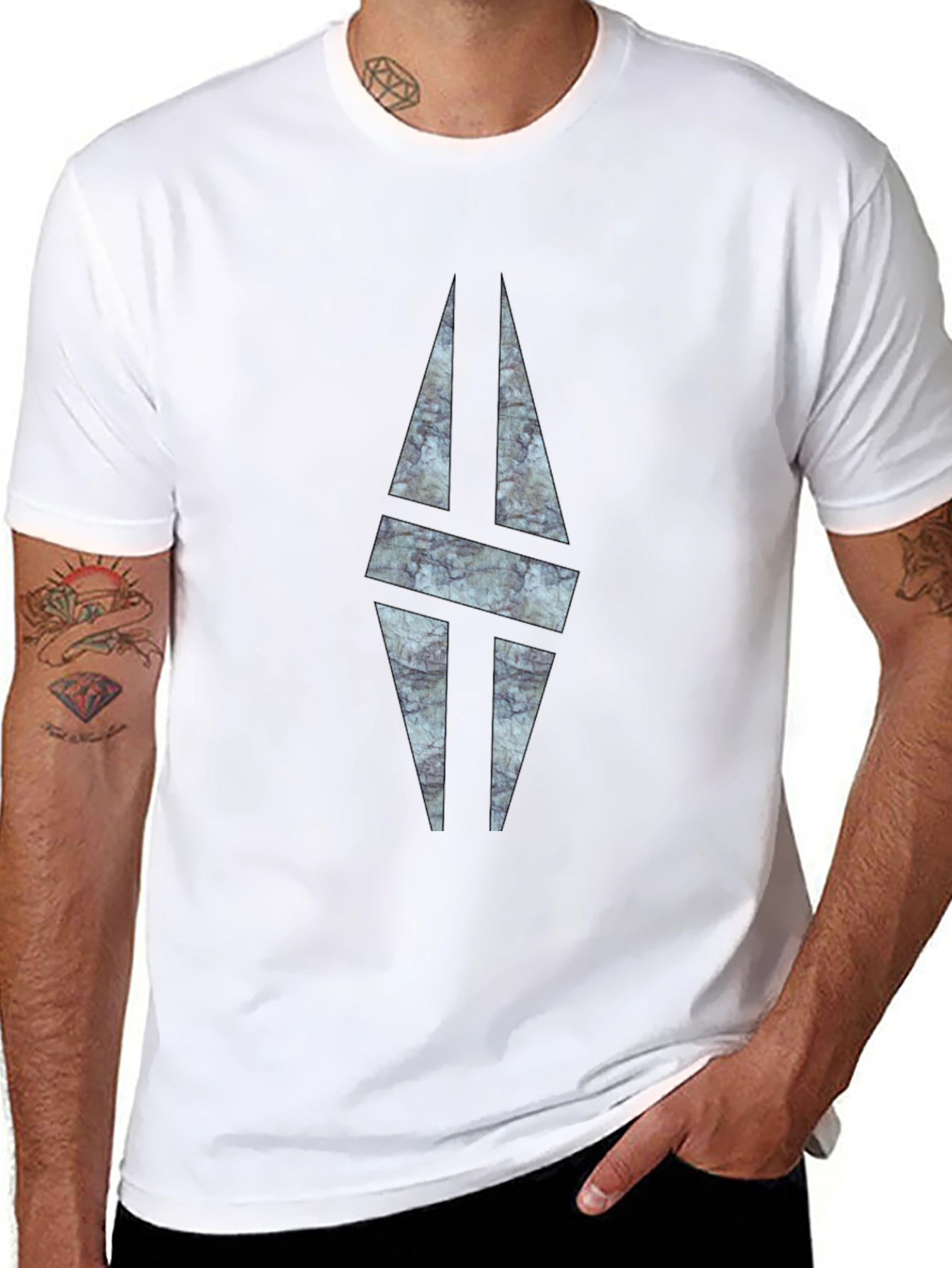 Modern Graphic Print Black T-Shirt