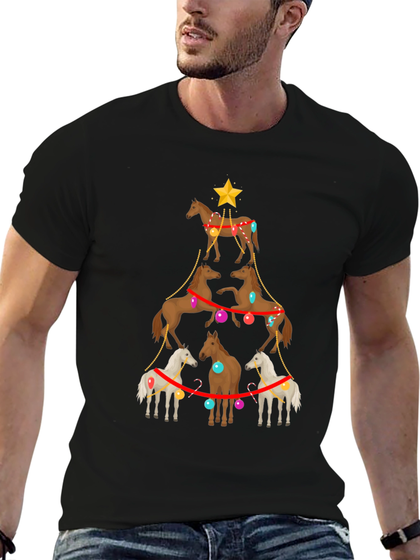 Horse Christmas Tree T-Shirt