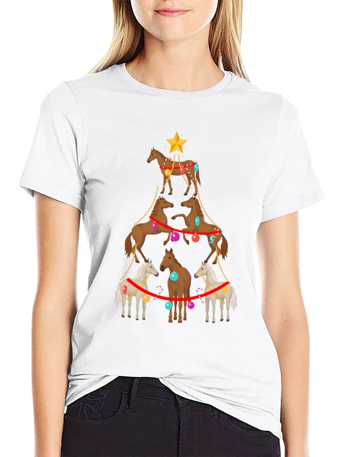 Horse Christmas Tree T-Shirt