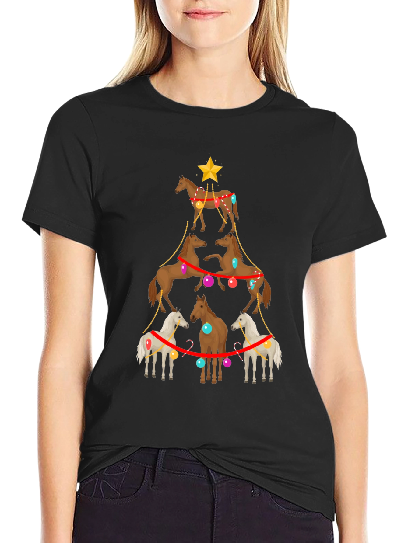 Horse Christmas Tree T-Shirt