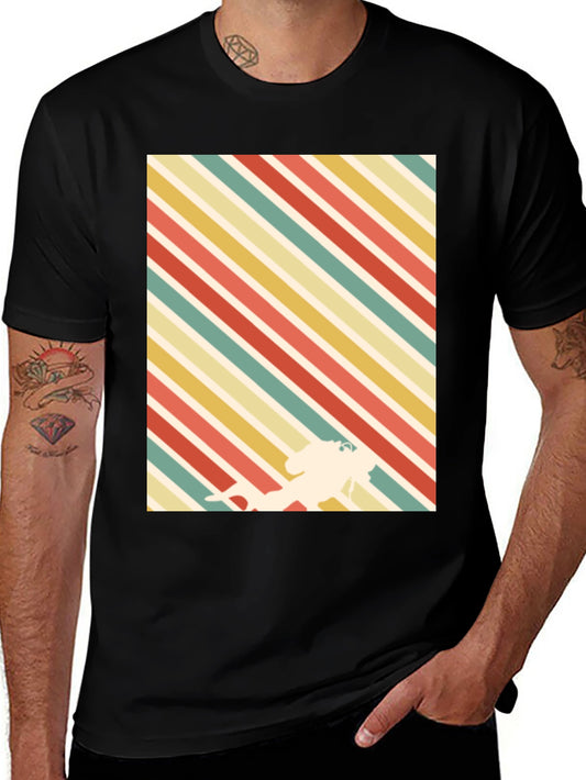 Retro Scuba Diver Striped T-Shirt - Vintage Style