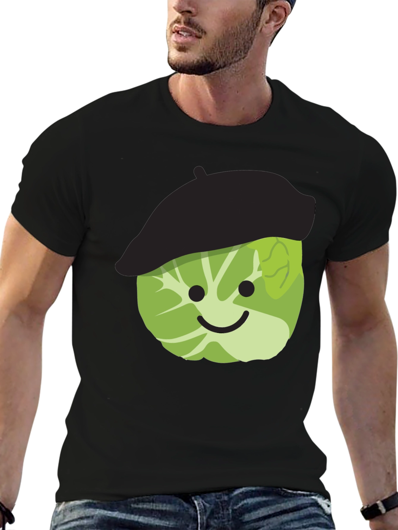 Brussels Sprout Beret Funny T-Shirt