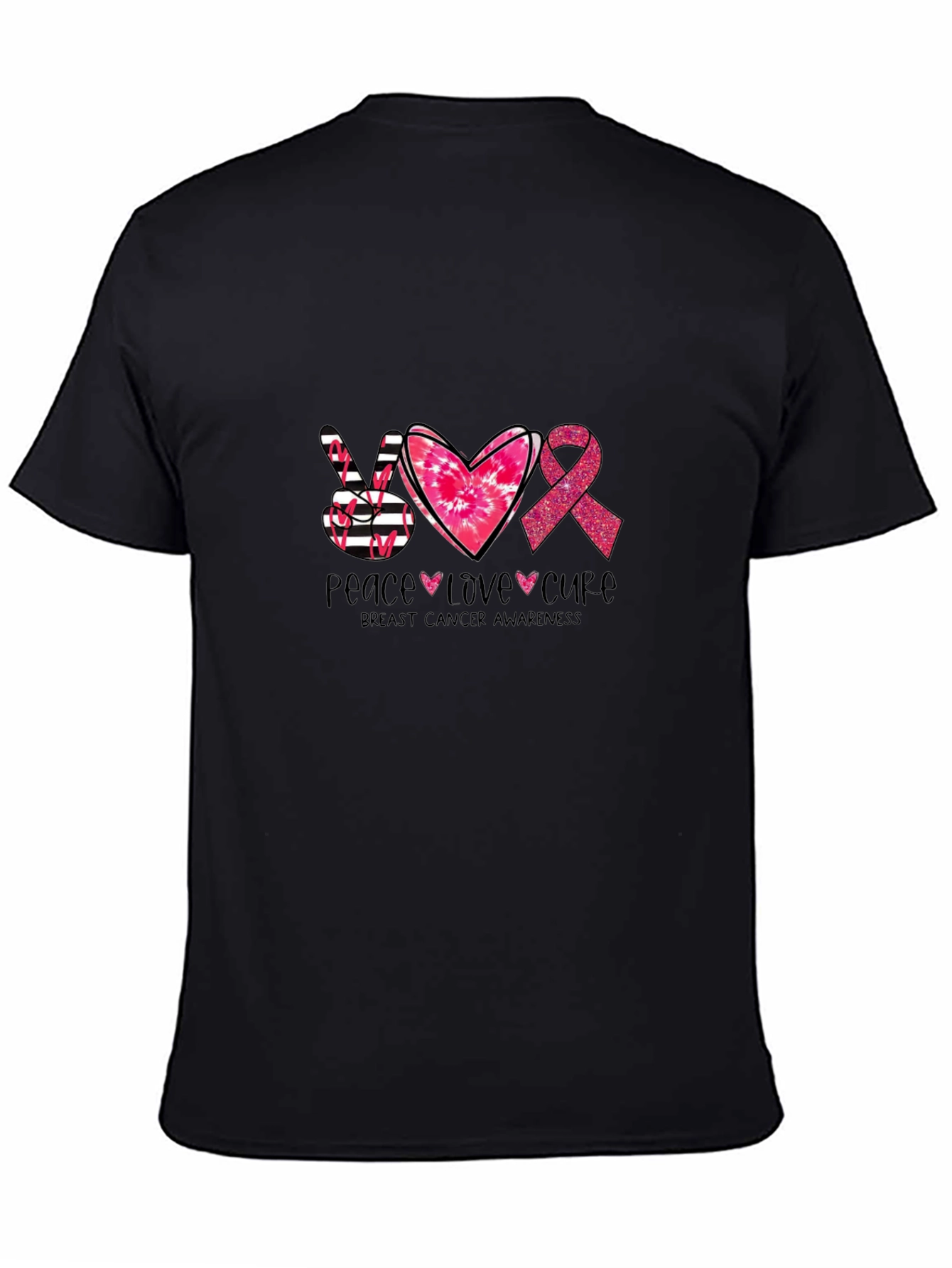 Peace Love Cure Breast Cancer Awareness T-Shirt