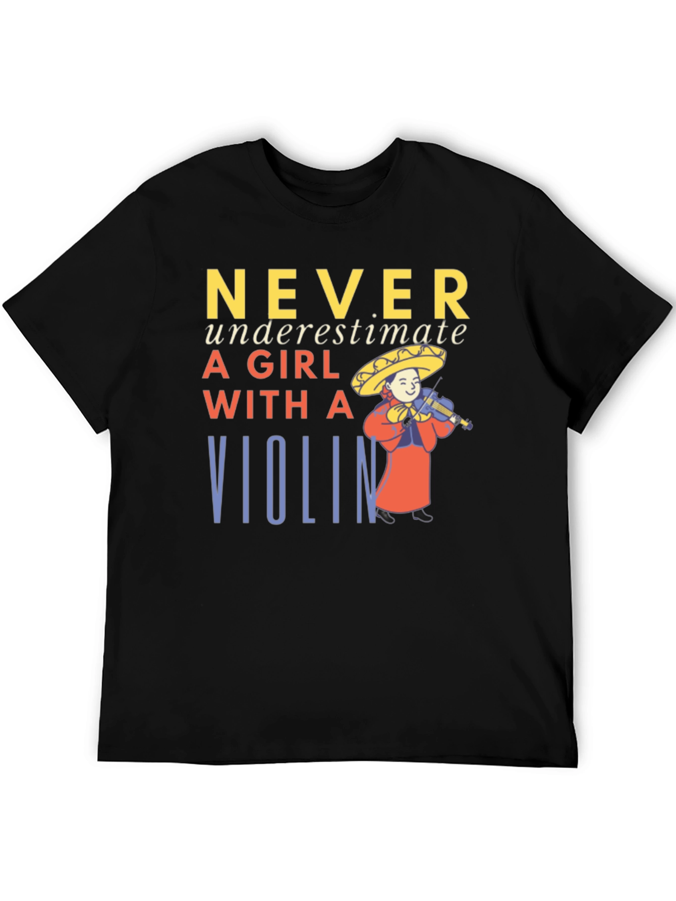 Never Underestimate A Girl With A Violin T-Shirt