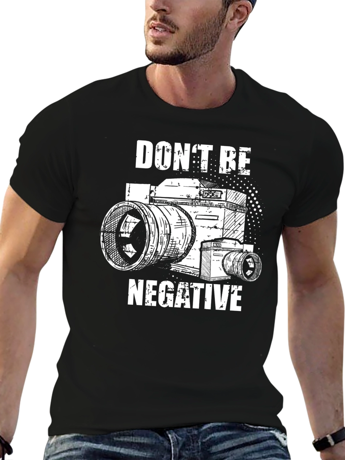 Dont Be Negative Camera Graphic T-Shirt